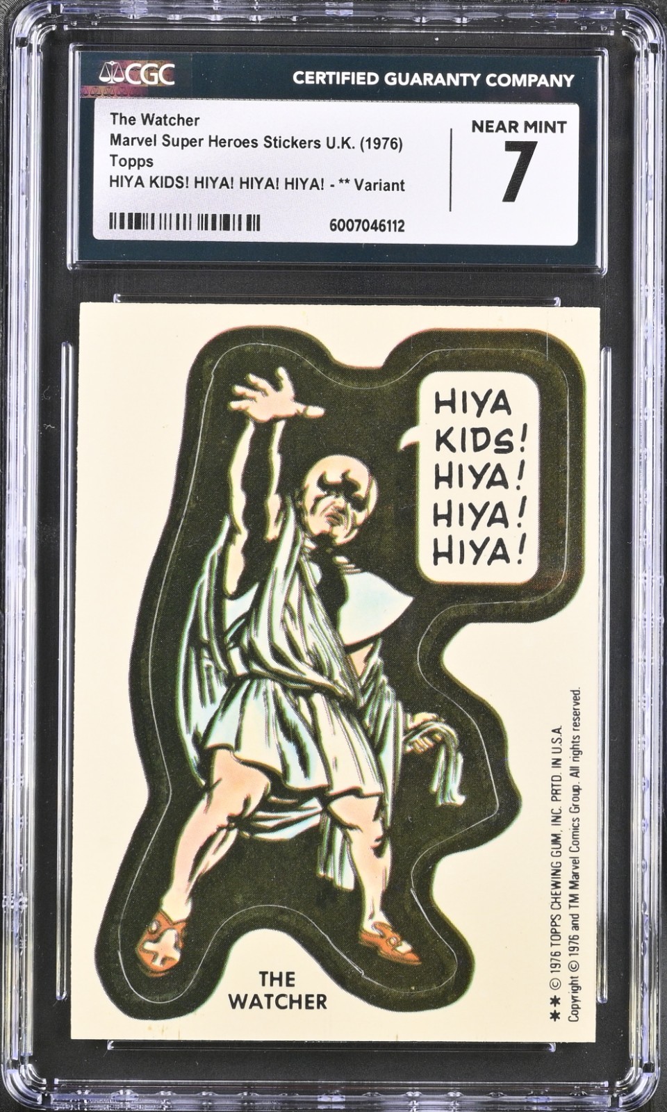 1976 Topps Marvel Comic Book Heroes Sticker THE WATCHER CGC 7 NM Real nice