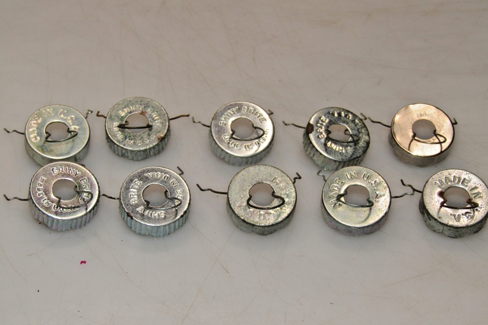 Lot 10 VTG Metallic Replacement Extra LARGE Caps Christmas Ornaments Shiny Brite