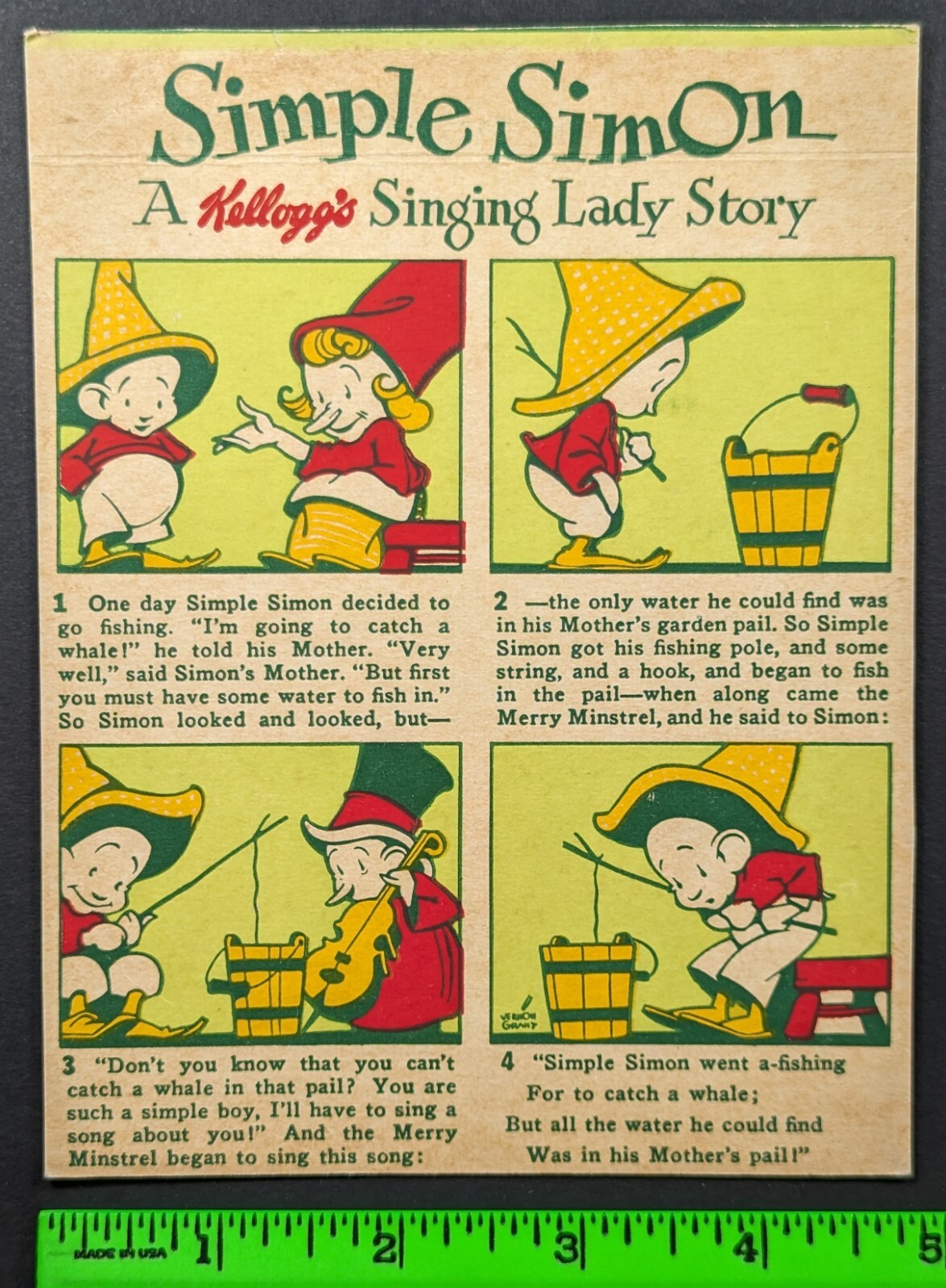 Vintage 1930\'s Kellogg\'s Simple Simon Uncut 4 Card Box Panel