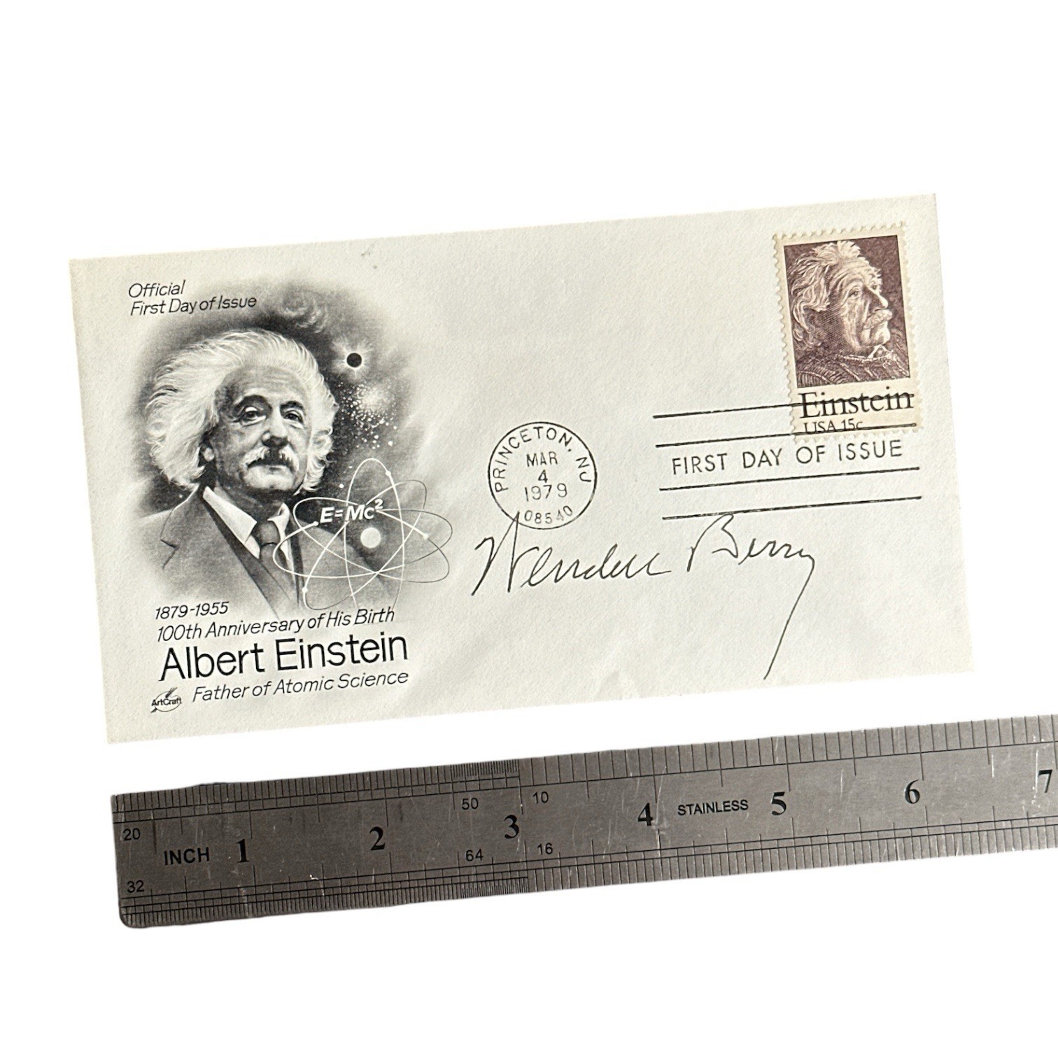 Wendell Berry Signed Autograph 1979 Einstein FDC Envelope Activist & Author RARE
