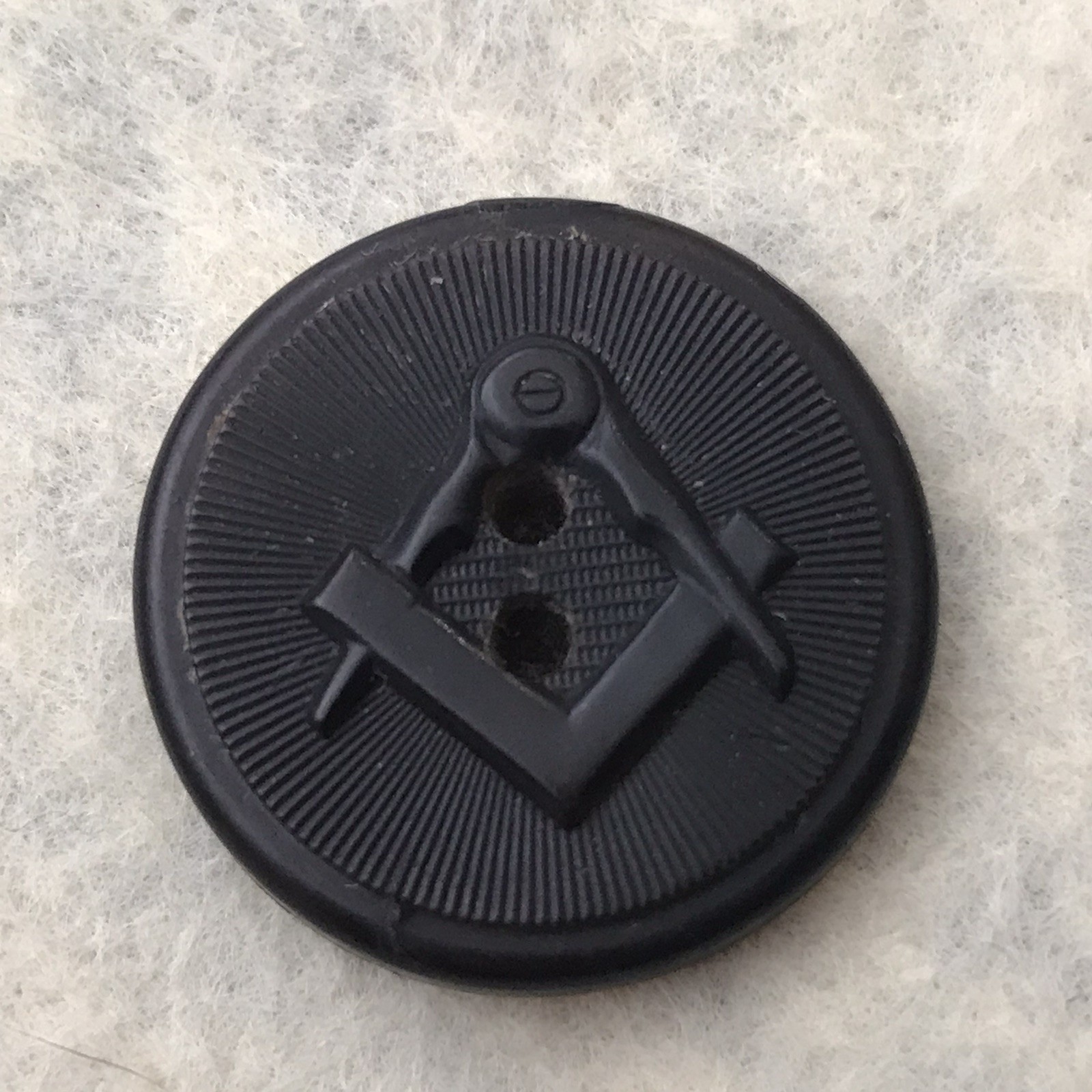 Antique Pressed Horn Masonic Button 