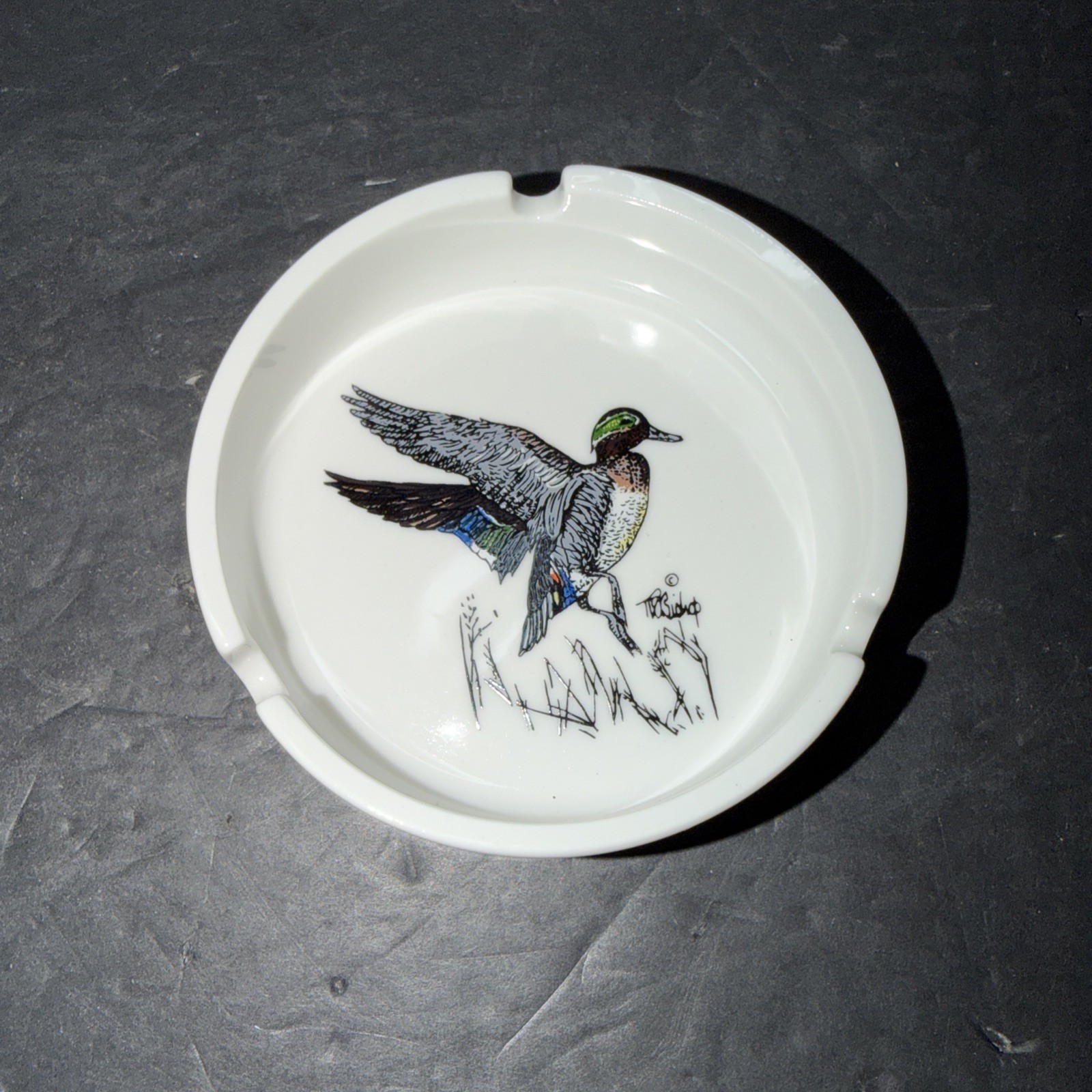 Vintage Otagiri Mallard Duck Porcelain MCM Ashtray; Gibson Greeting Cards 5