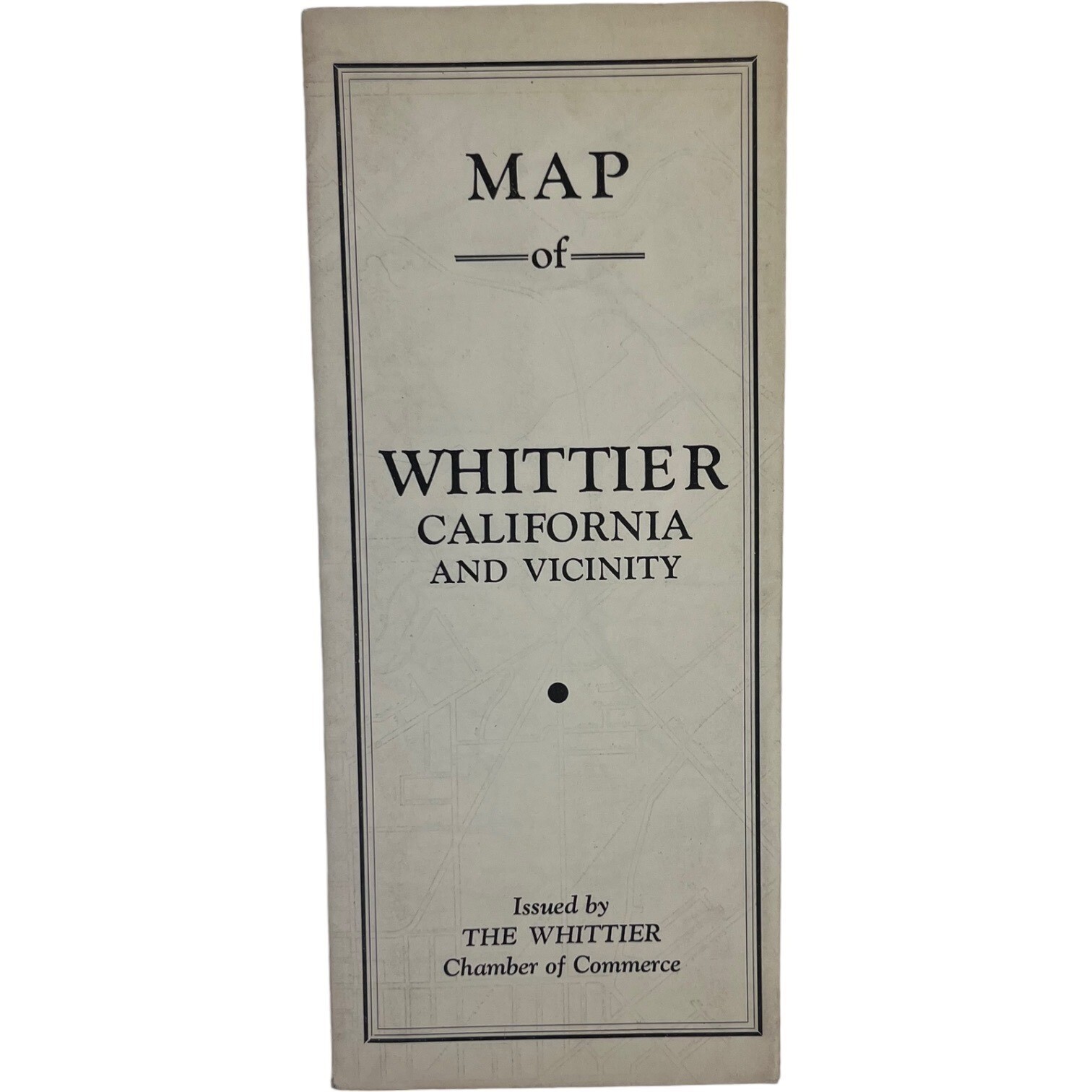 Vintage 1940 Map Of Whittier California Vicinity Chamber Of Commerce Los Angeles