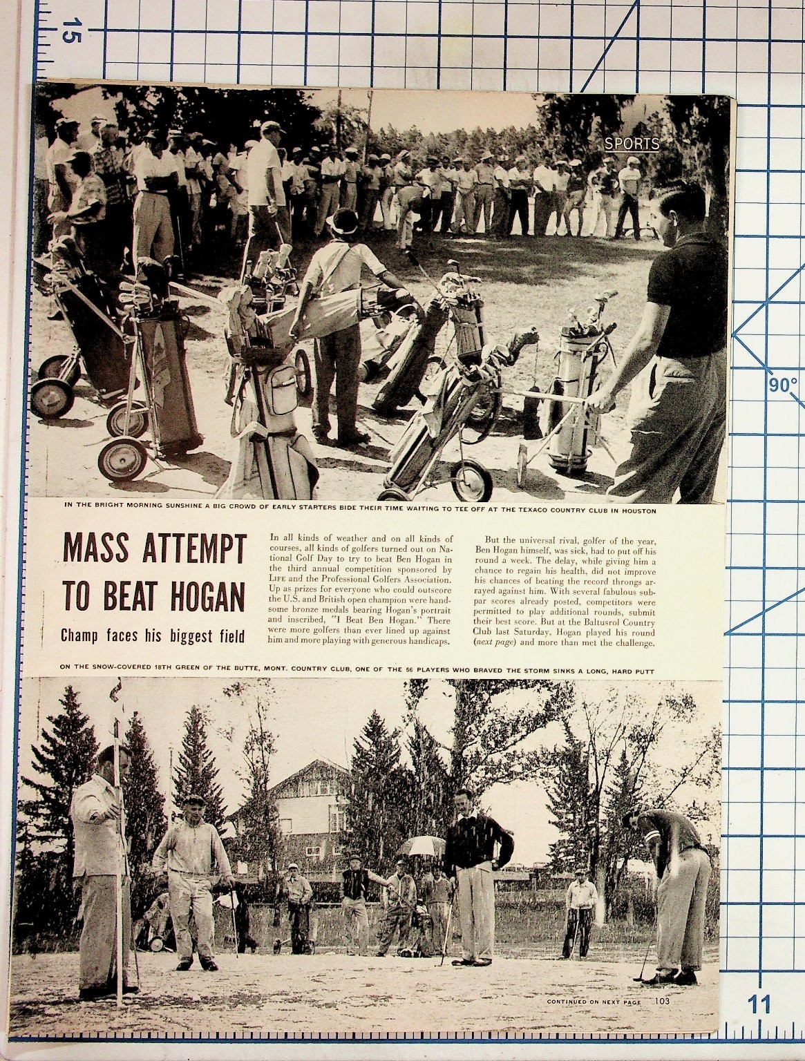 Vintage 1950s Ben Hogan Golf Magazine Article Ads Kirby Vornado Chex