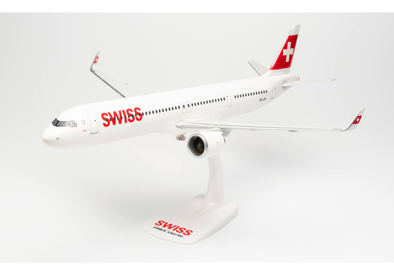 Herpa 613347 Swiss International Airbus A321neo Desk Jet Model 1/100 Airplane