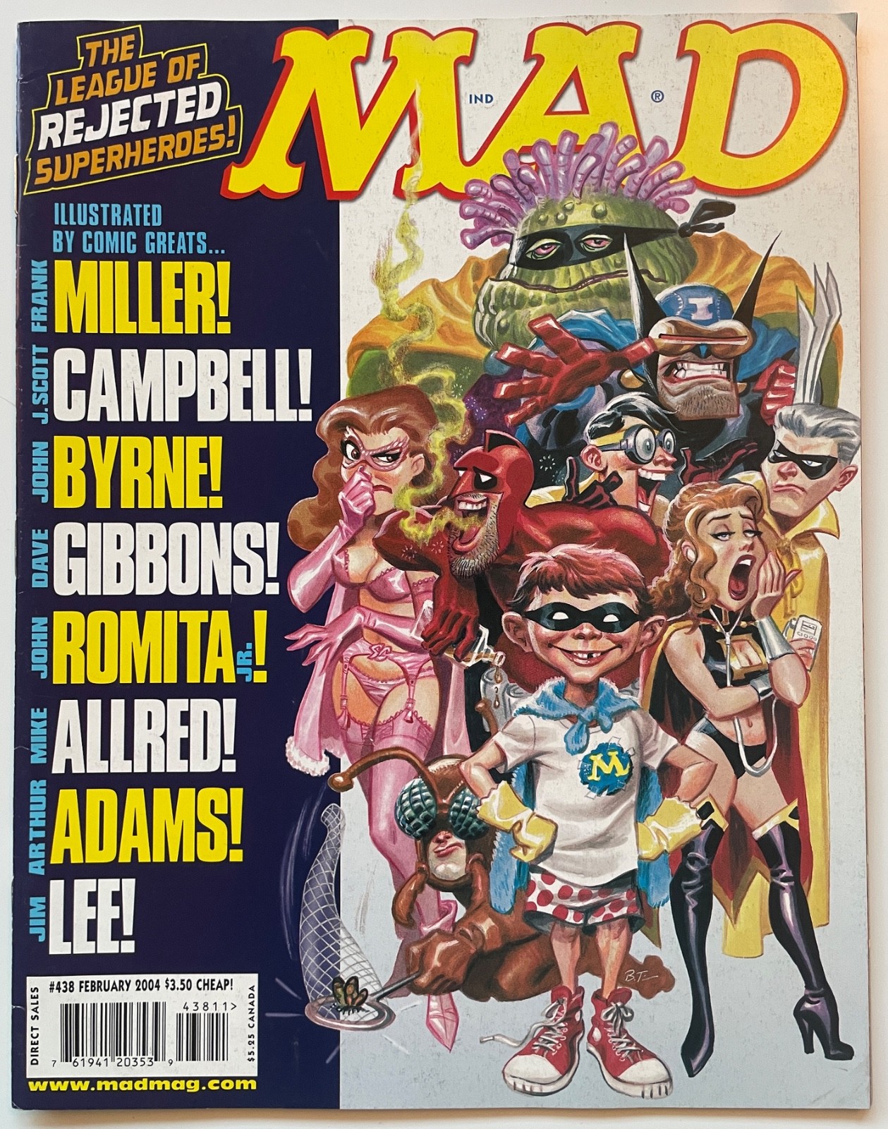 Mad Magazine #438 February 2004 Rare Superhero Cover Variant Unfolded FREE S/H