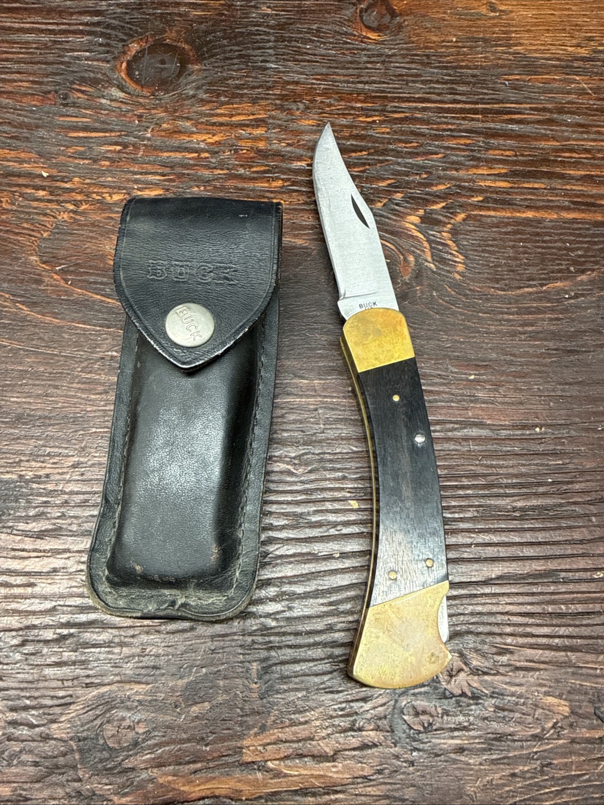 Vintage 1974-1980 Buck 110 Folding Hunter 440C Blade 2 Dot Lockback Knife