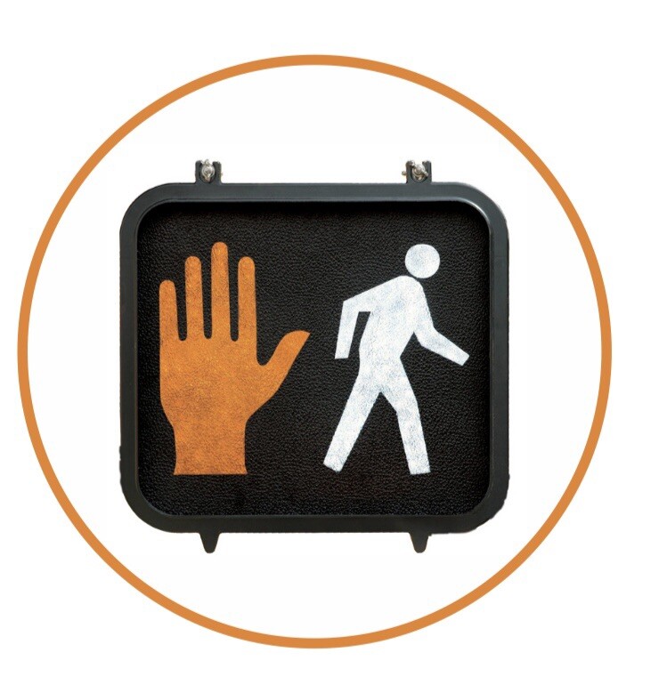 New Pedestrain Signal Lighted Hand Walk, Don't Walk, Traffic Signal 12x12”