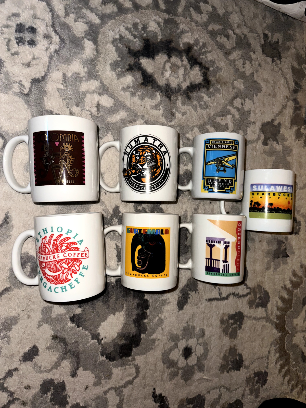 Vintage Extremely Rare Collectible Lot Starbucks Mugs 7 Count 90s EUC