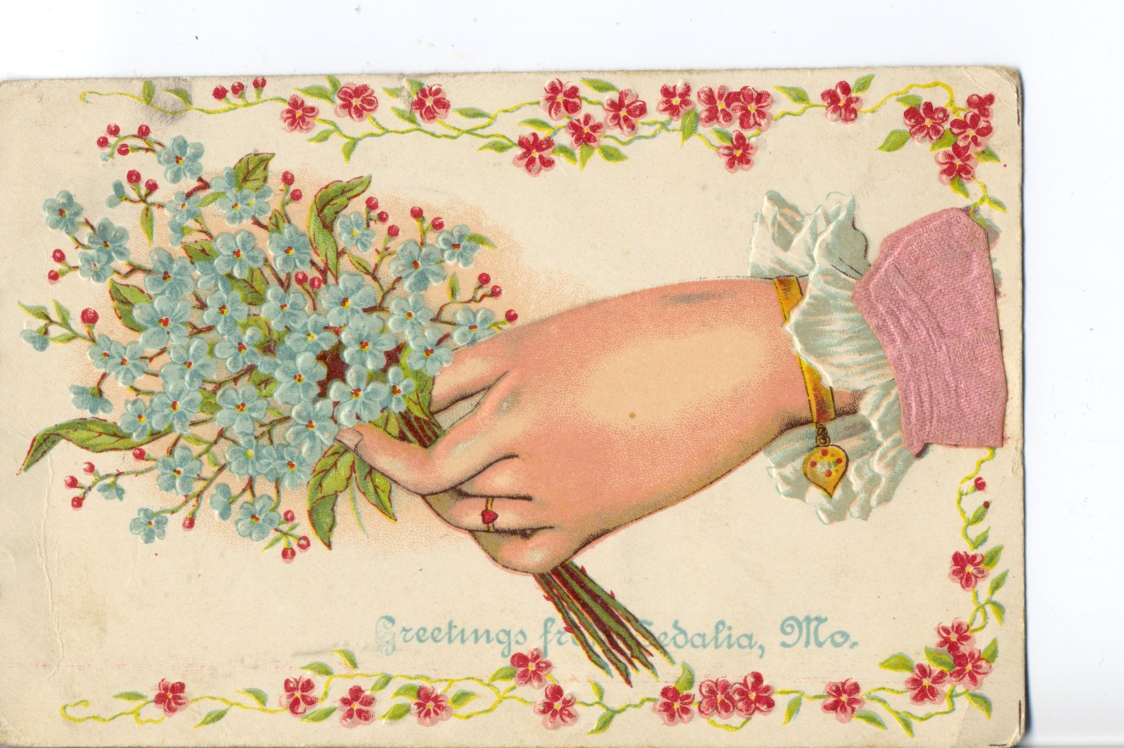 Floral Greetings from Sedalia, Mo. 1907 Missouri Postcard