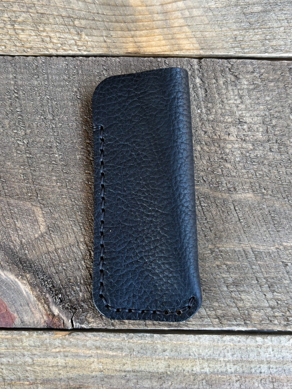 Hand-Burnished Leather Knife Slip Full Grain EDC Pocket Pouch Case Texas Made