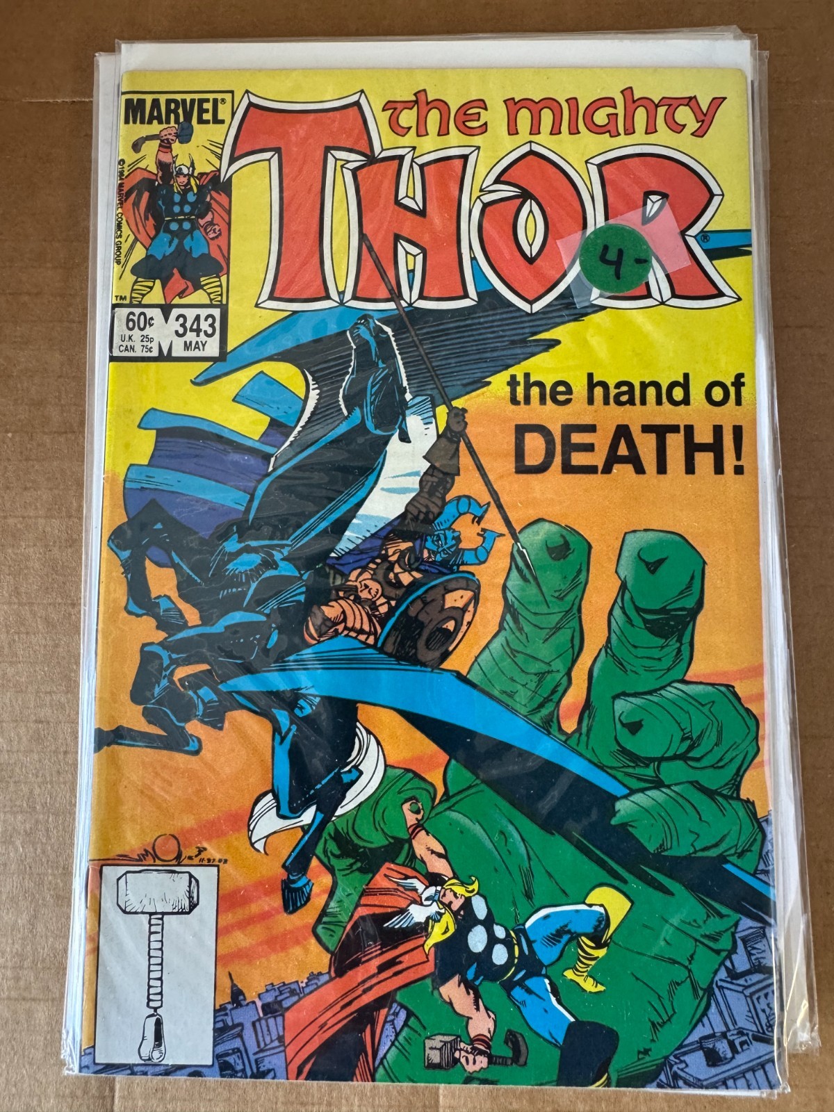 The Mighty Thor #343 1984 Marvel Comics Walt Simonson Hand of Death 1st Print