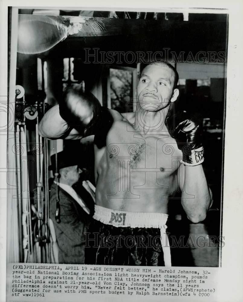 1961 Press Photo Harold Johnson, light heavyweight boxing champion, Philadelphia