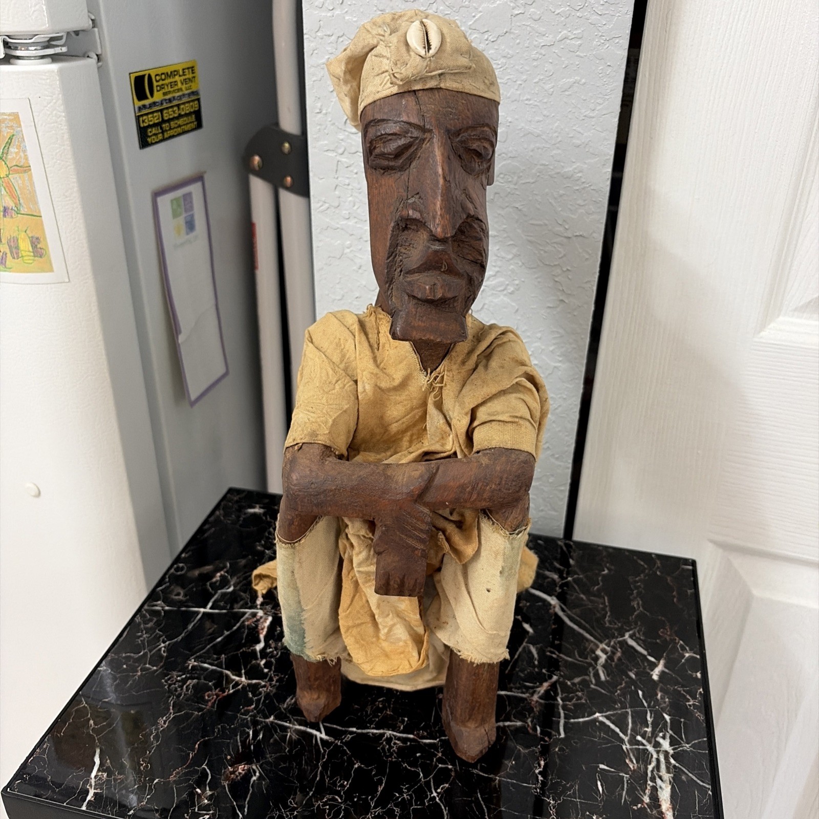 Vintage Yoruba tribal African folk art of a sitting man 15” Vintage Yoruba tribal African folk art of a sitting man 15”