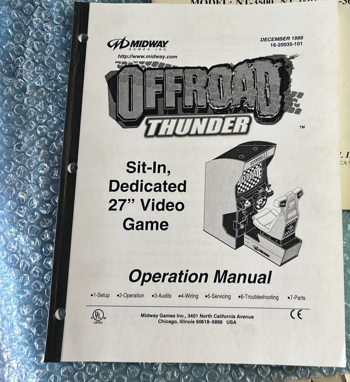 ORIGINAL VINATAGE OFF ROAD THUNDER OFFROAD   Arcade  video game owners manual