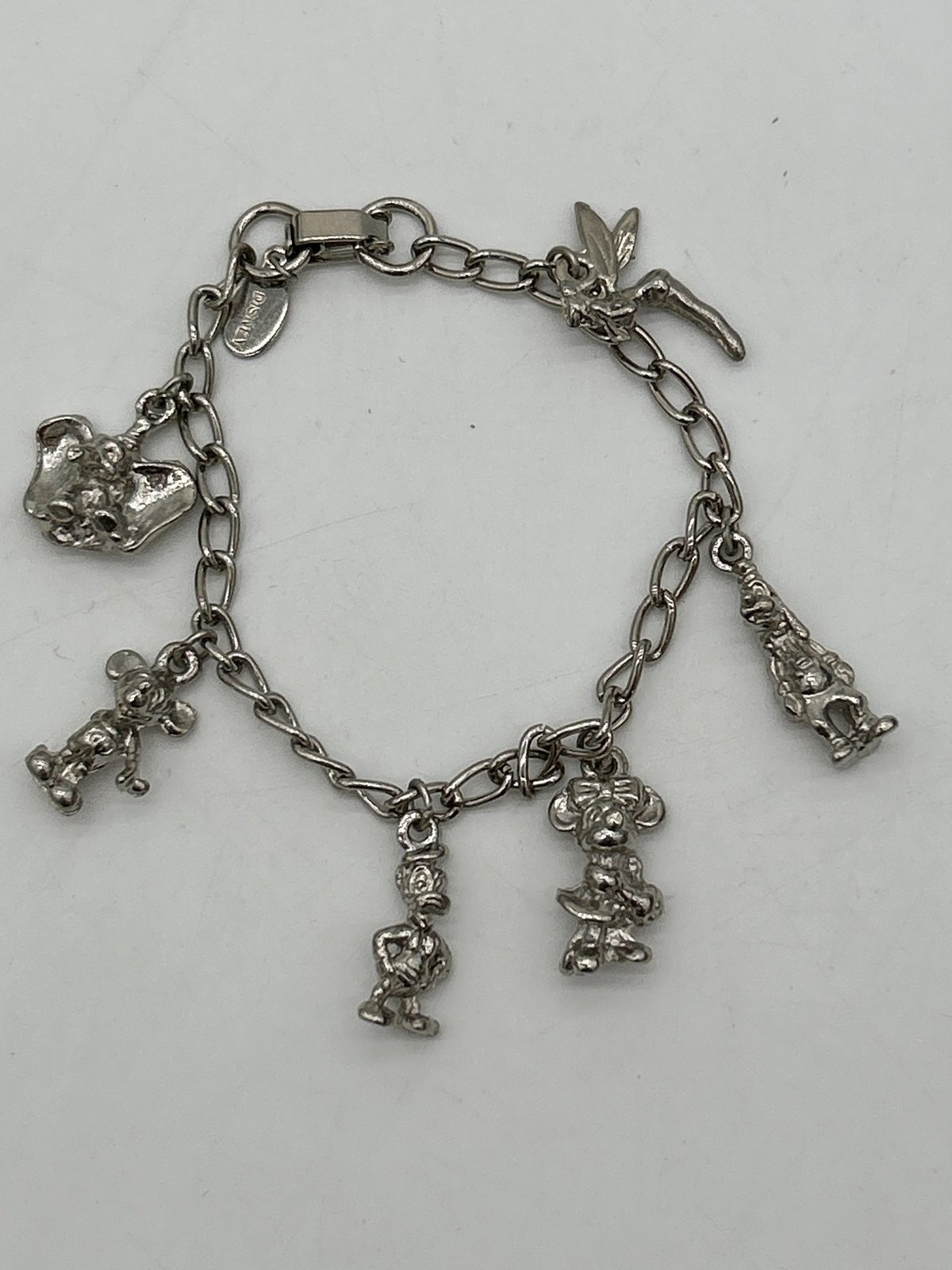 Disney Mickey and Friends Charm Bracelet Silver-Tone Character Charms