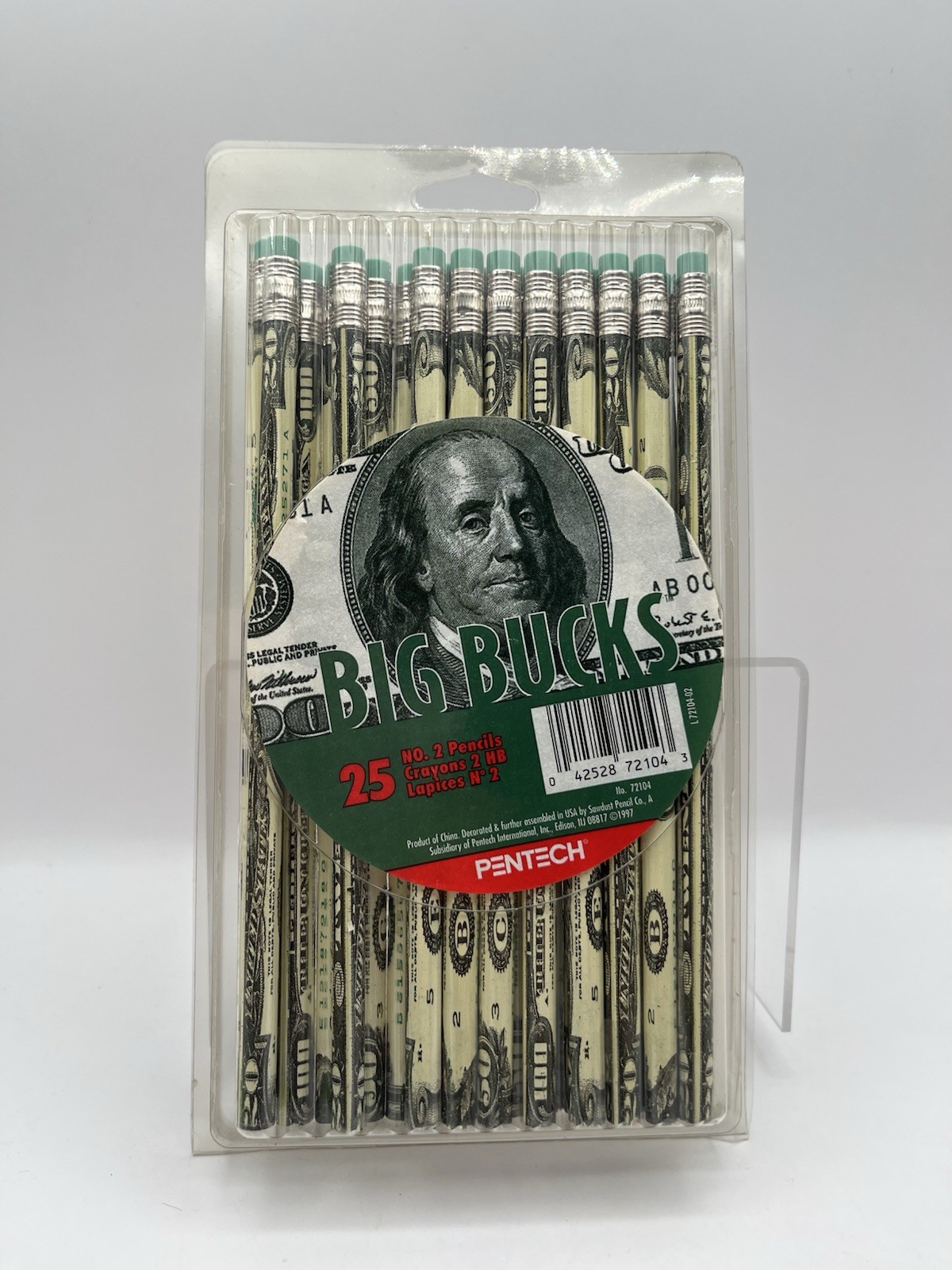 NOS Big Bucks Pentech No. 2 Pencils Ben Franklin Money Pencil