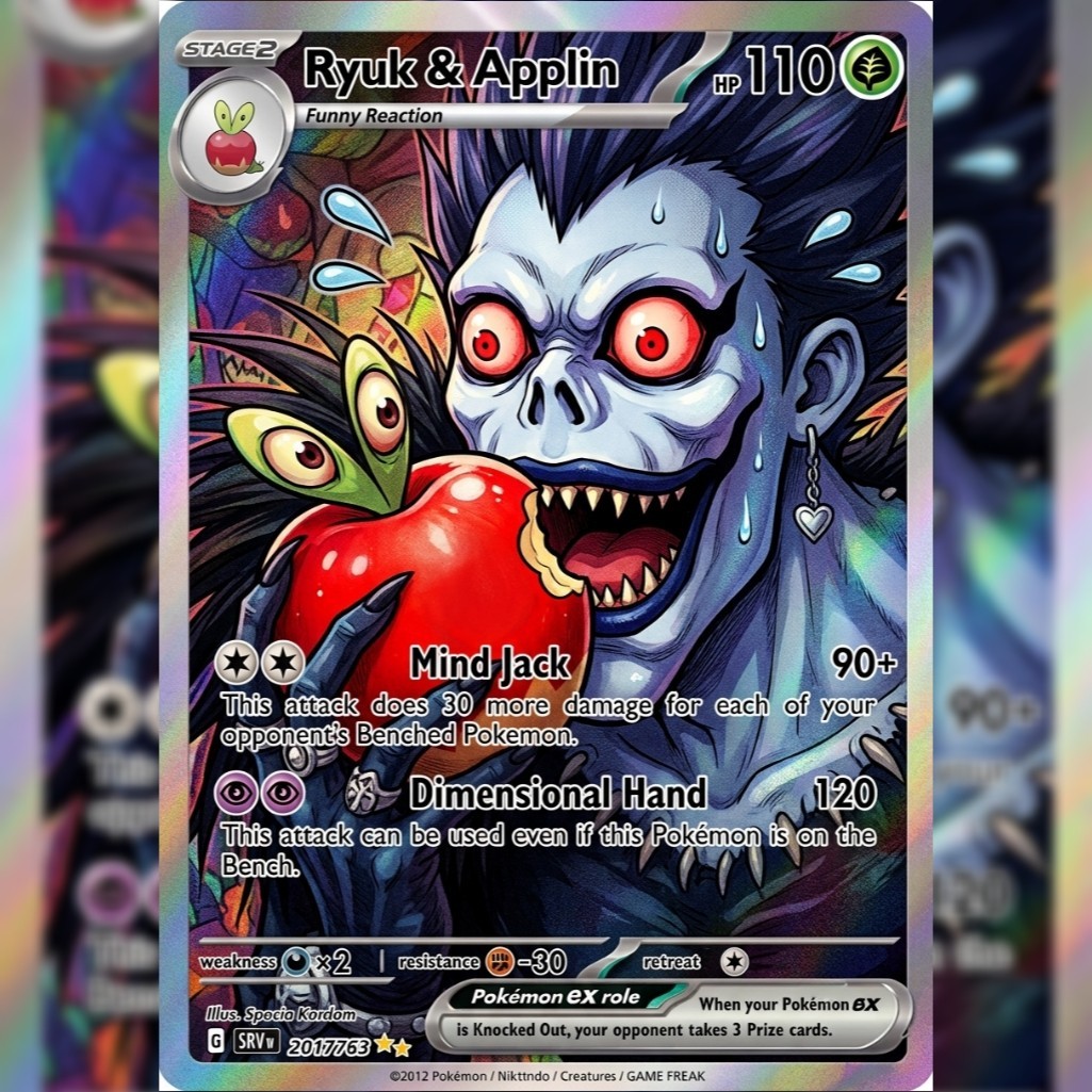 Artist-Created Applin Bitten Holographic Art Card – Original Artwork