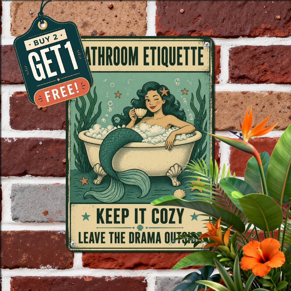 Vintage Aesthetic Plaque Retro Room Art Wall Decor Metal Tin Sign Home Plaque