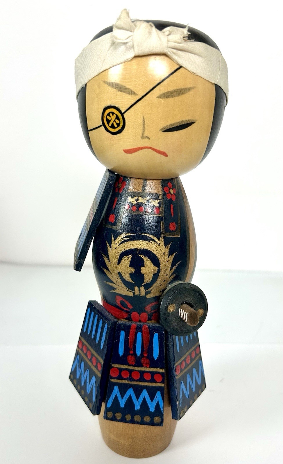 Vintage Japanese Creative Sosaku Kokeshi Doll Samurai Masamune Shoji Kawamura