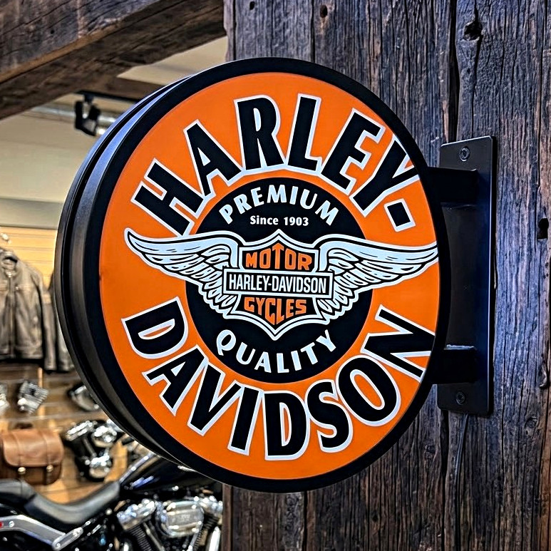 Harley-Davidson Double-Sided LED Light-Up Sign – Garage / Bar Harley-Davidson Double-Sided LED Light-Up Sign – Garage / Bar