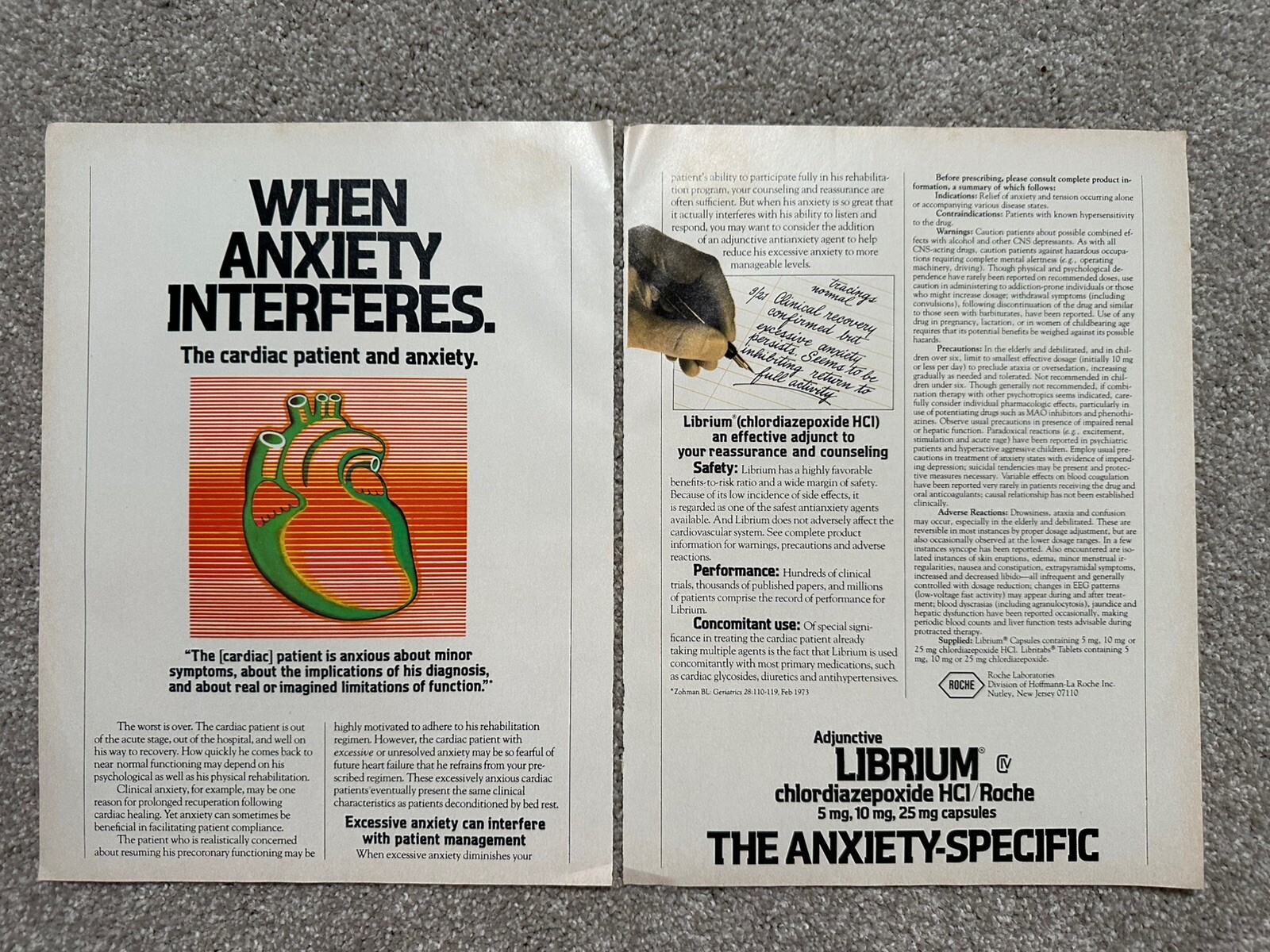 Vintage Librium Pharmaceutical 2 Page Magazine Advertisement Vintage Librium Pharmaceutical 2 Page Magazine Advertisement