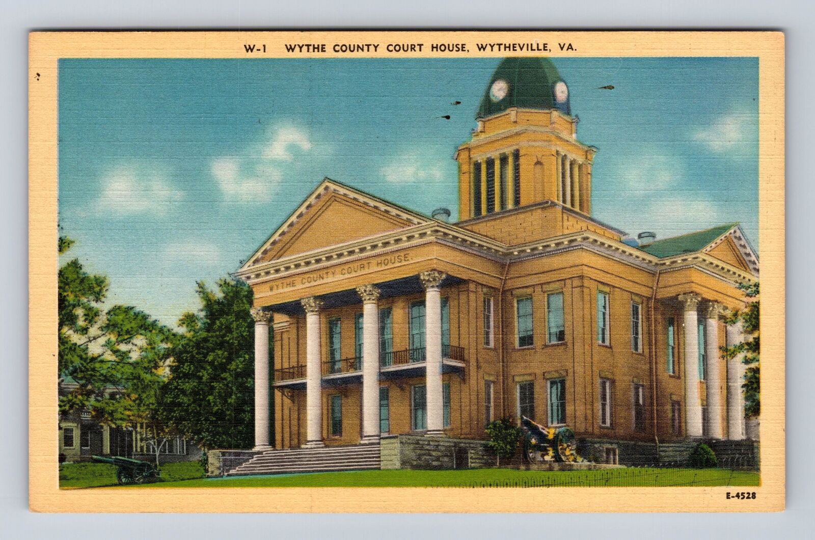 Wytheville VA-Virginia, Wythe County Court House, Antique, Vintage Postcard