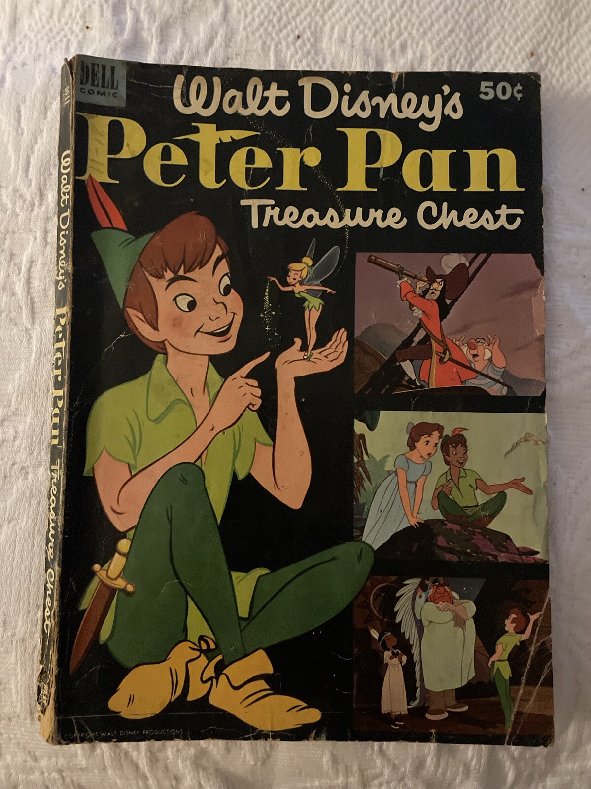 Dell comics WALT DISNEY'S PETER PAN TREASURE CHEST - 1952 movie tie-in - G/VG