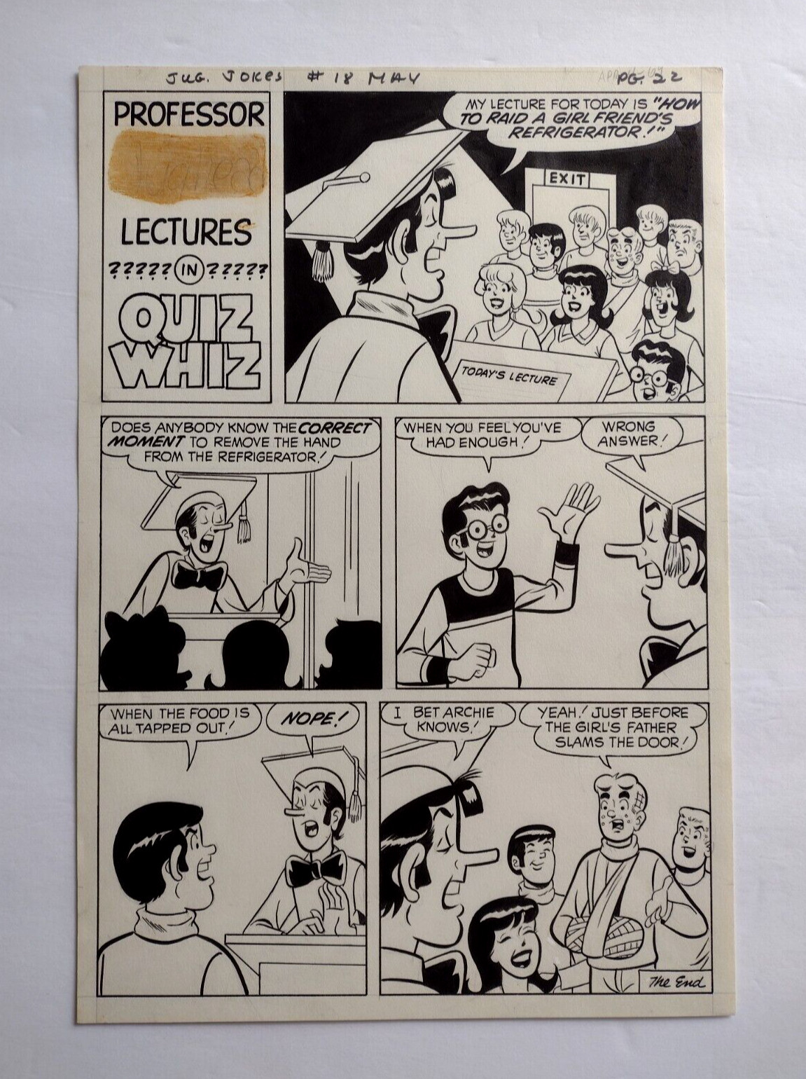 ARCHIE Original Art ~ 1970 ~ Dan DeCarlo Sr. (attributed) ~ 1 Page Story