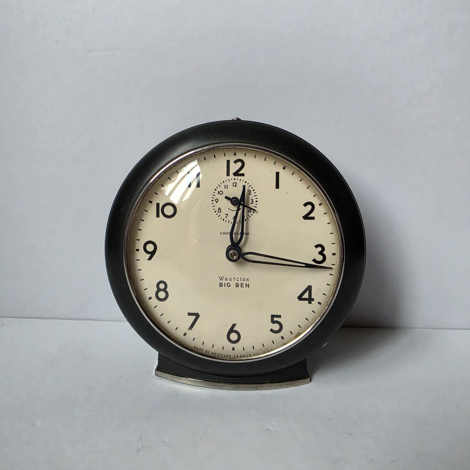 Vintage Westclox Big Ben Loud Alarm Clock Wind Up Metal Black 1A 48H Works