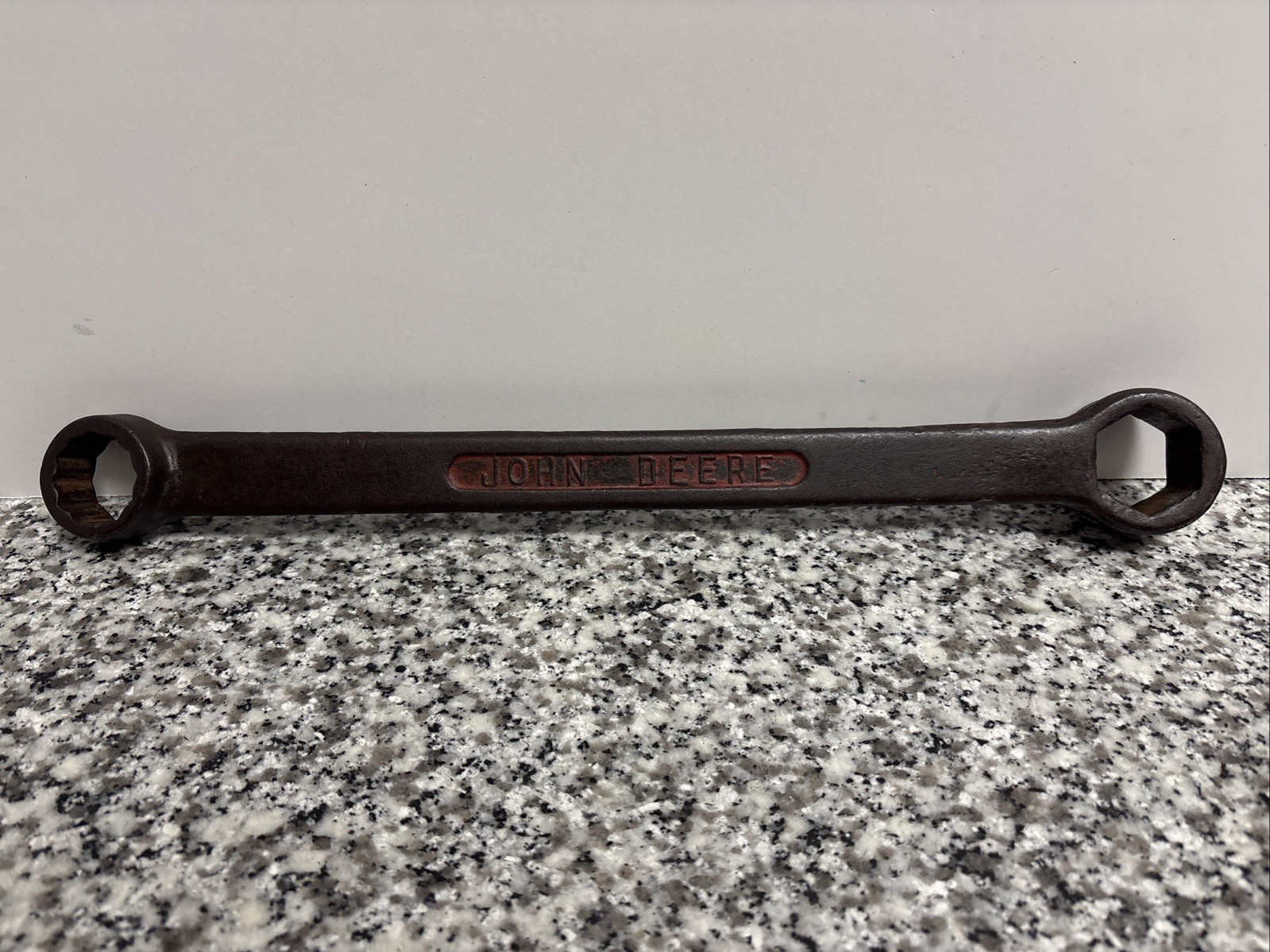 Vintage John Deere Double box end wrench 1- 1/4 inch sized 12 & 6 point Pre 1935