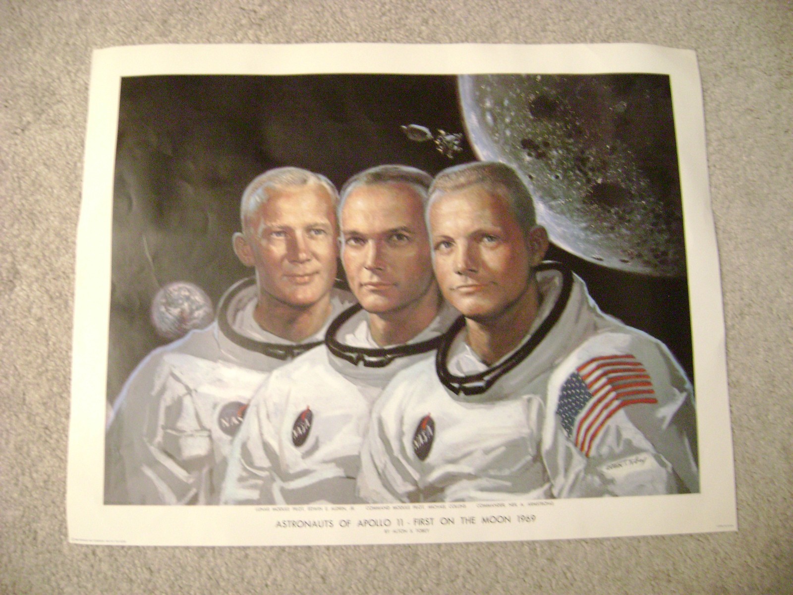 Astronauts of Apollo 11 - First on the Moon 1969 by Alton S. Tobey / Poster New