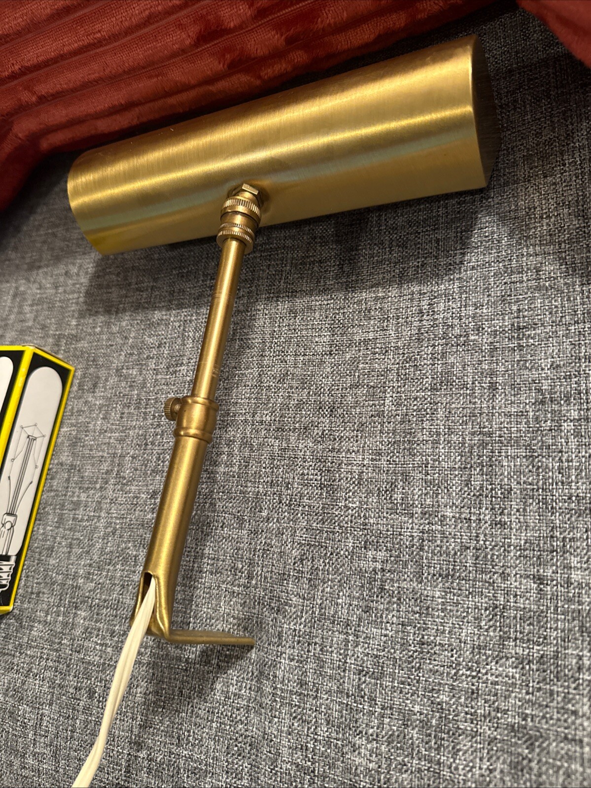 Vintage MCM Underwriter Laboratory Brushed Brass Light Lamp Wall Mount