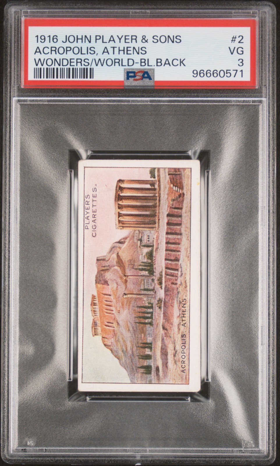 1916 JOHN PLAYER & SONS WONDERS OF THE WORLD #2 ACROPOLIS ATHENS PSA 3