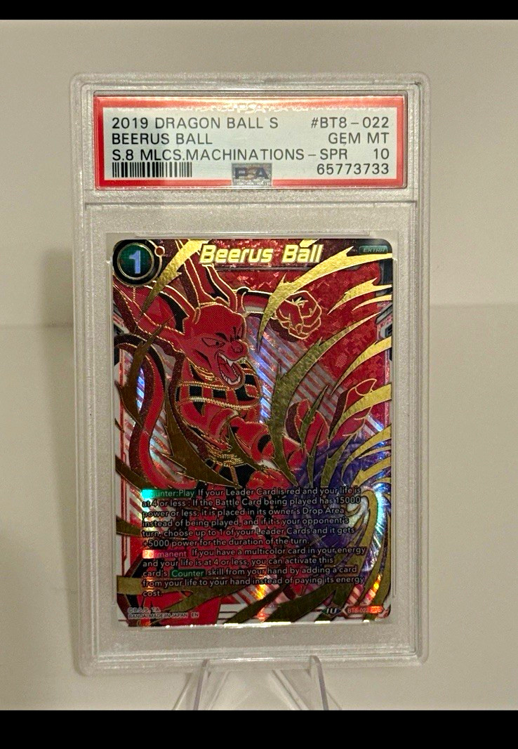 Beerus PSA10  Dragon Ball Super Beerus Ball SPR BT8-022 2019 PSA 65773733