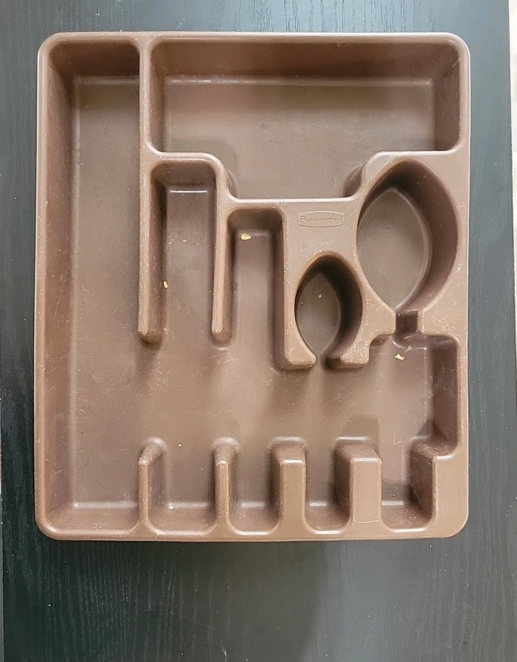 Vtg Rubbermaid Dark Brown Large Cutlery Tray Silverware Drawer Organizer #2922