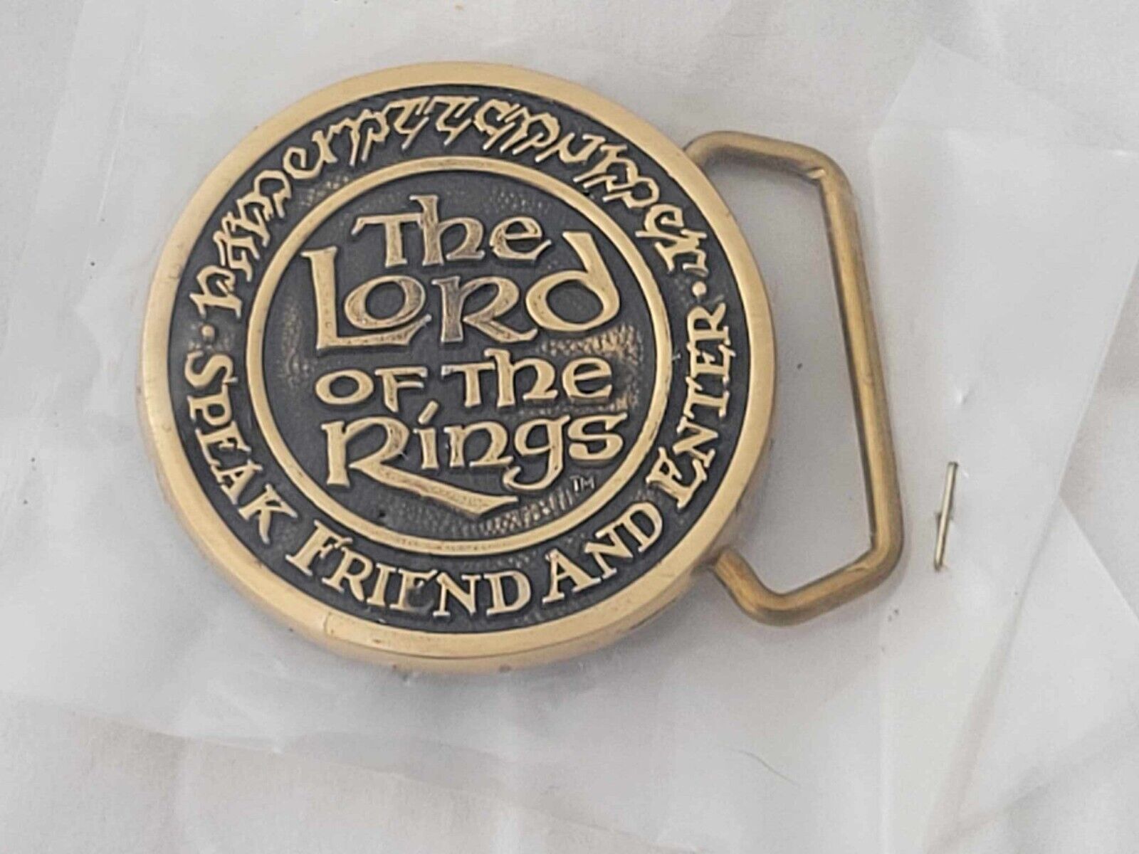 Solid Brass Lord of The Rings JRR Tolkien Hobbit Book Movie Vintage Belt Buckle
