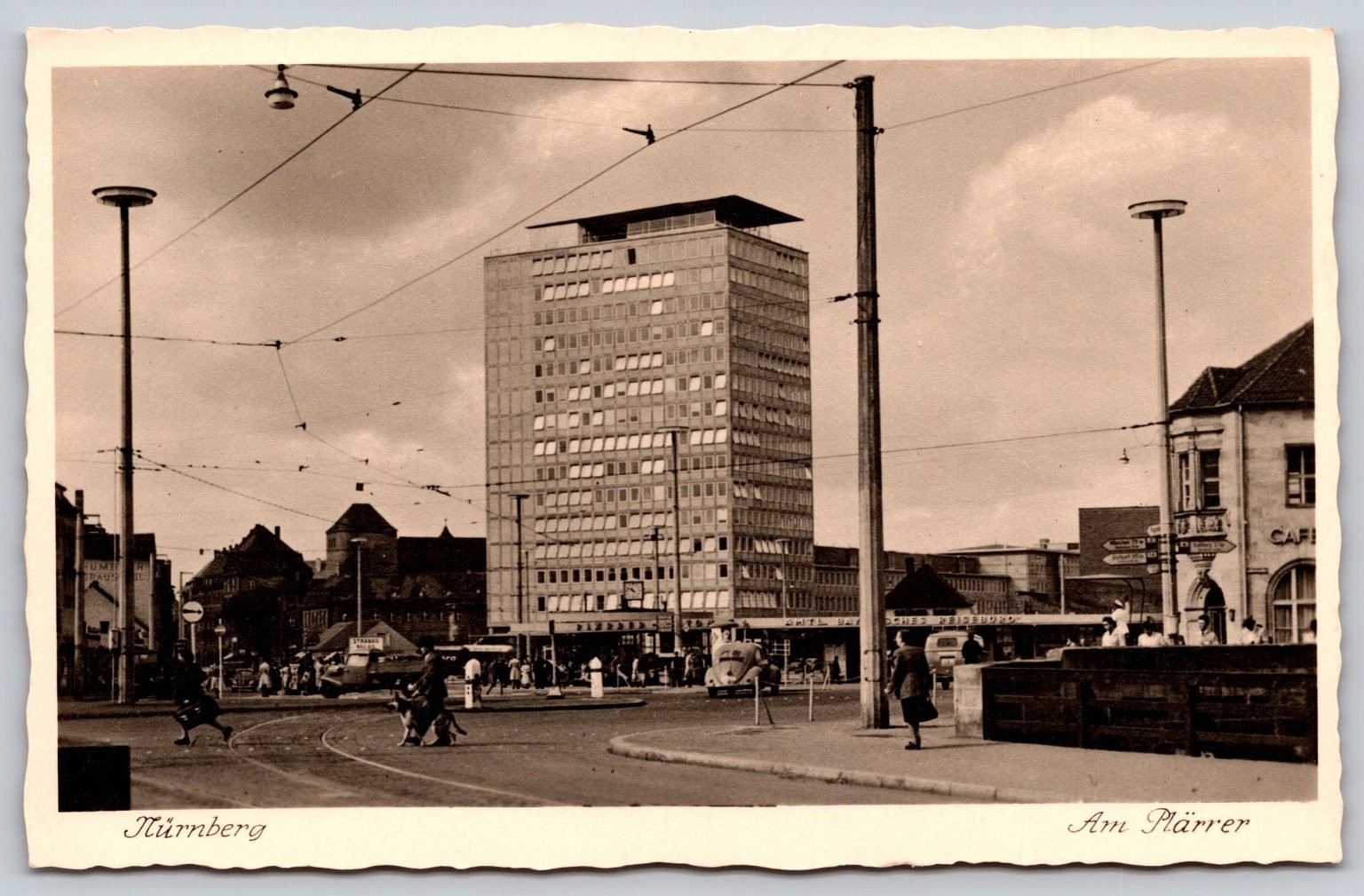 Nürnberg Am Plärrer Postcard 1950s Modern Building Street Stoja Verlag AA747