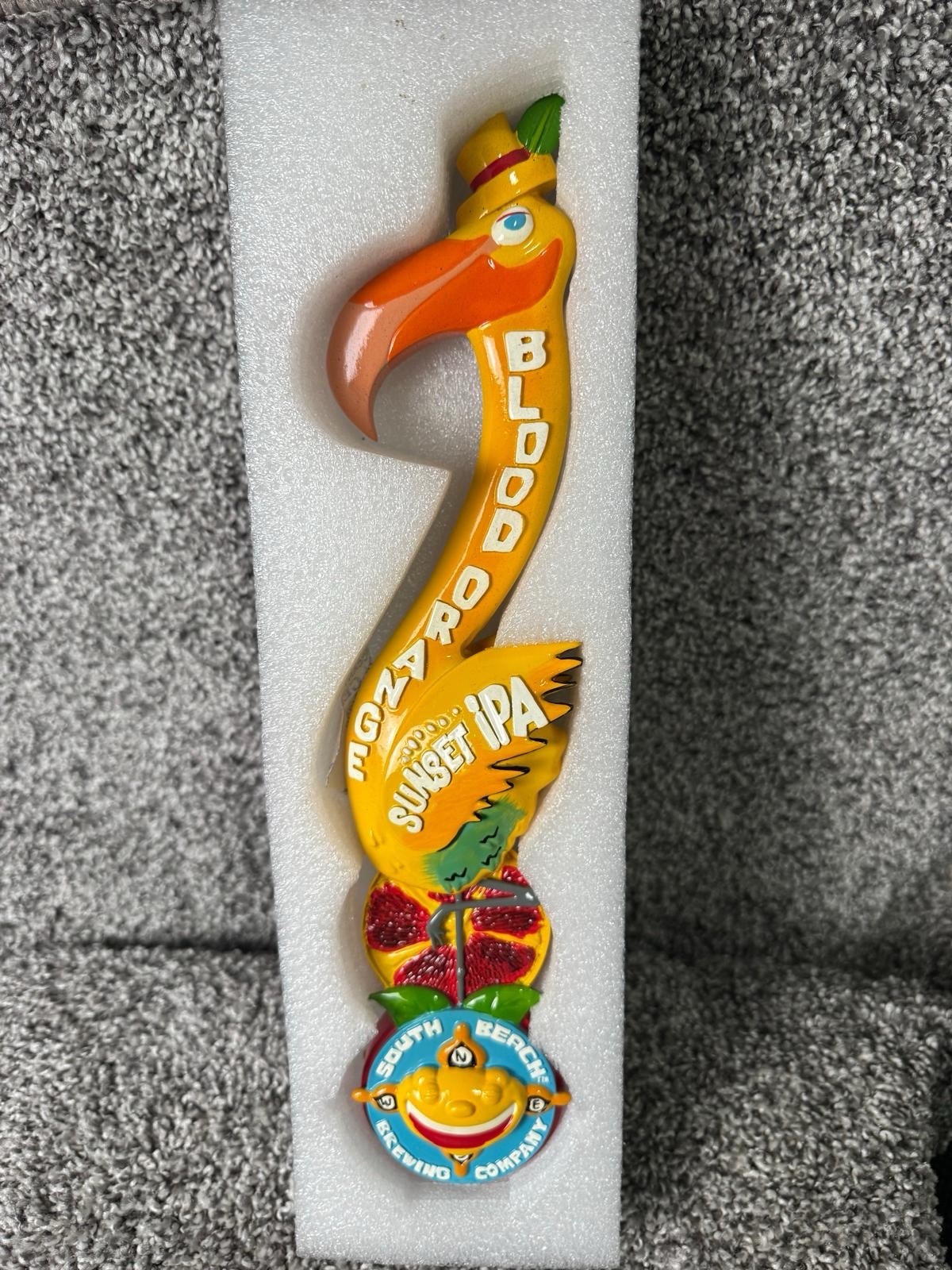 South Beach Brewing co. Beer Tap Handle Blood Orange Sunset IPA Pelican South Beach Brewing co. Beer Tap Handle Blood Orange Sunset IPA Pelican
