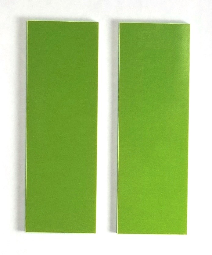 G10 ACID GREEN 1/4 .250 x 6 x 2 (2) KNIFE / GUN HANDLE SCALE MATERIAL G-10 