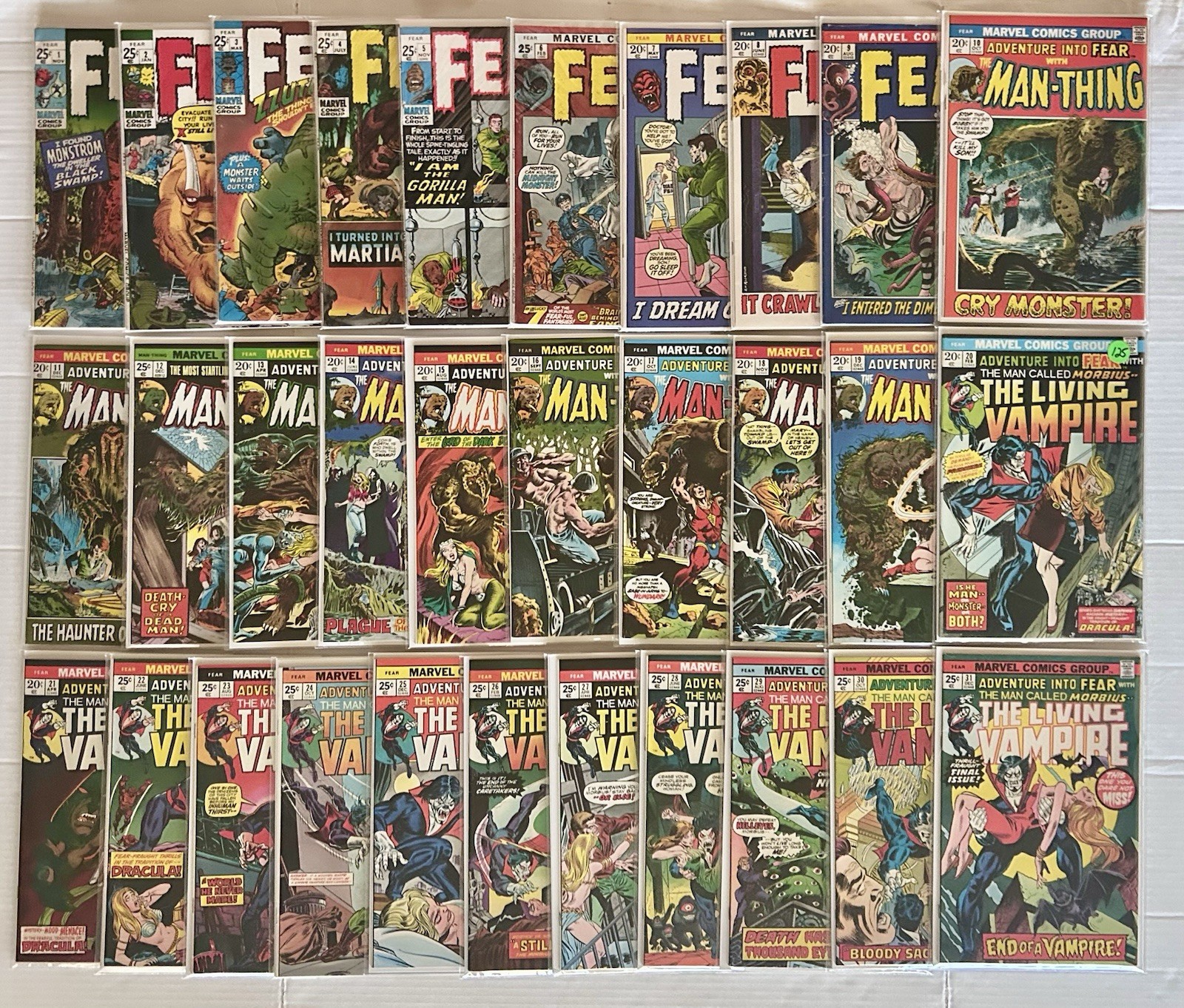 Adventure Into Fear #1-31 Complete Marvel Bronze Series HIGH GRADE 1970-1975