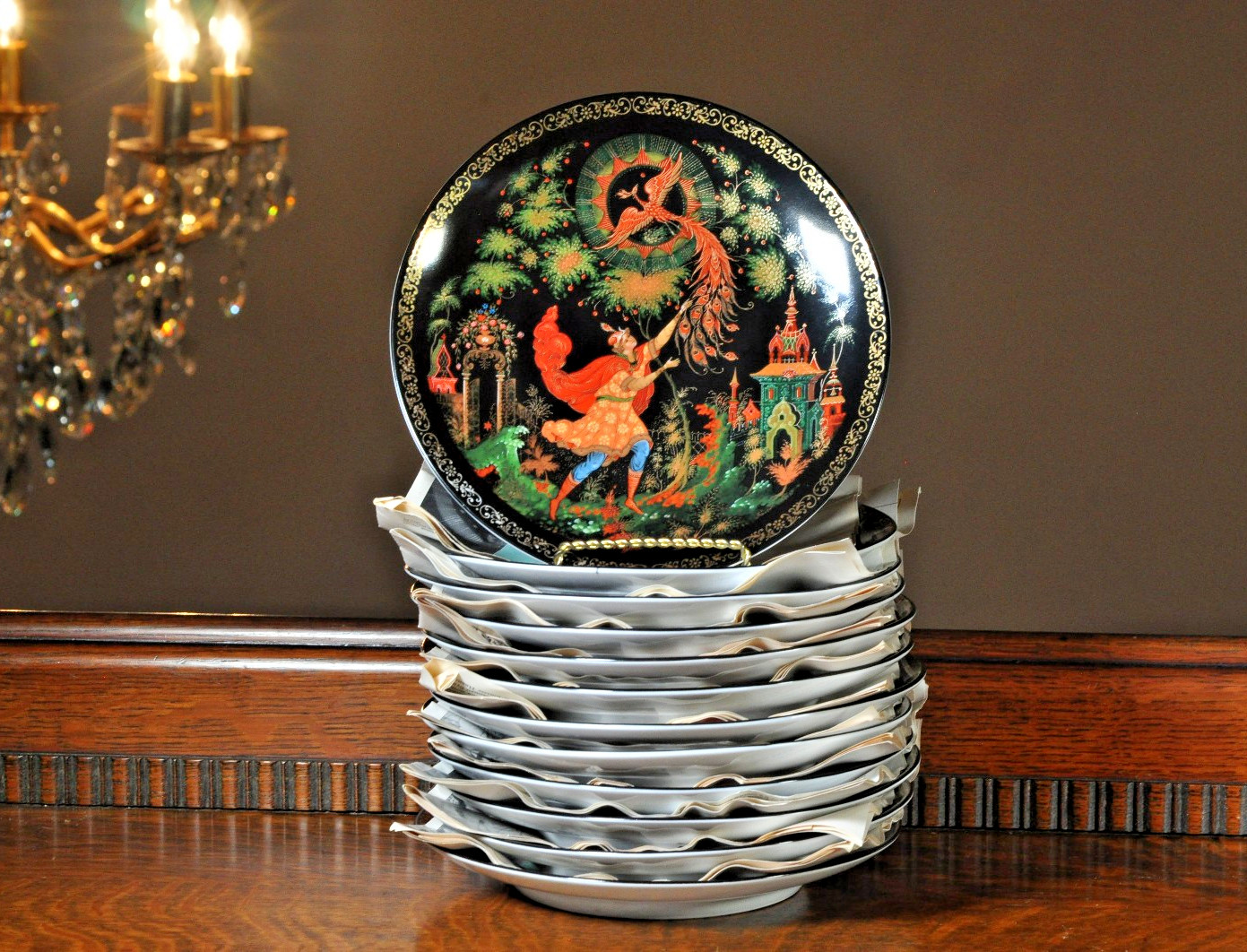 Vtg. Legend Of The Firebird  Russian Legends  Collector Plates Complete MINT