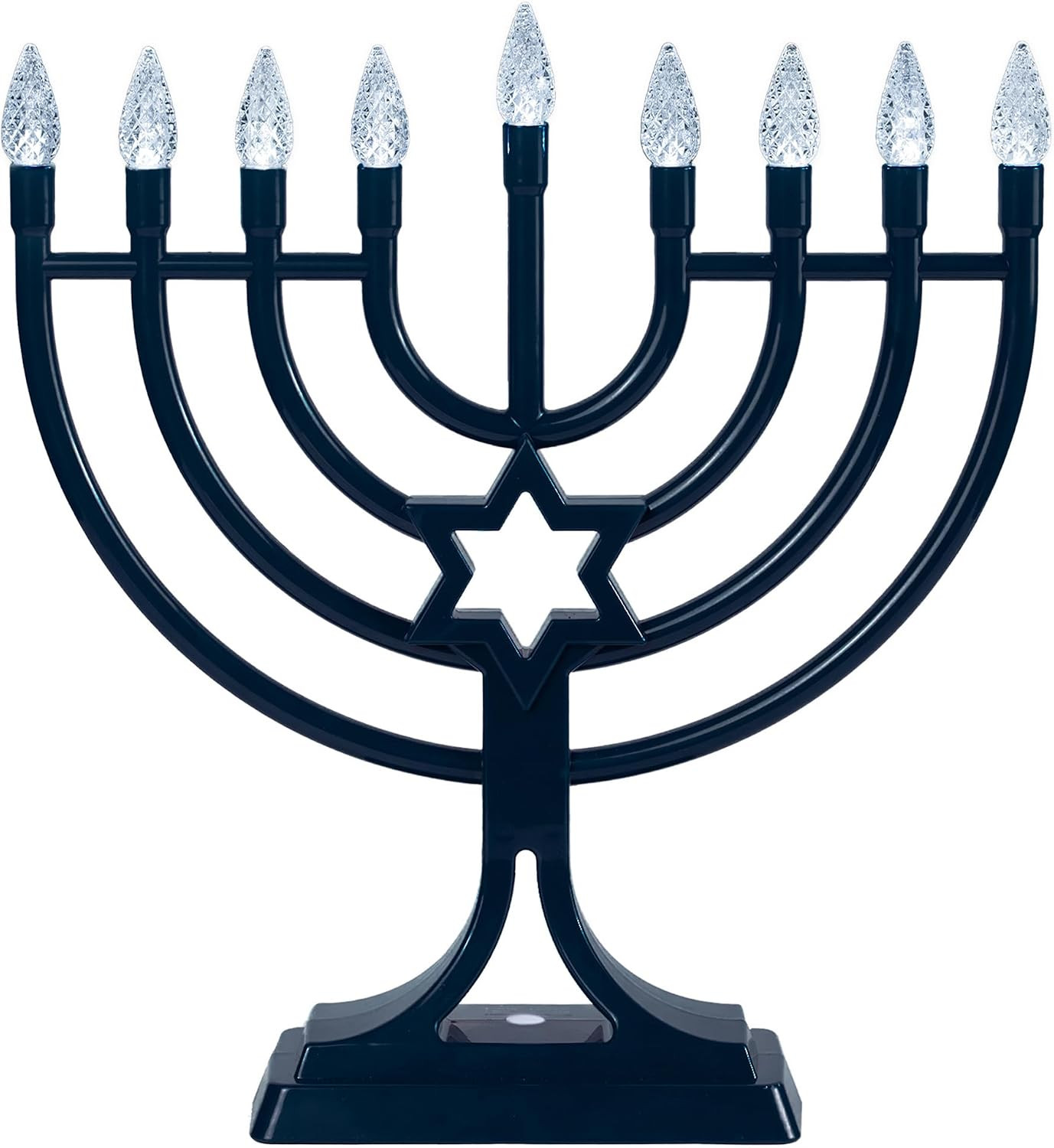 LED Hanukkah Menorah 12-Inch Battery Operated Flameless Candelabra