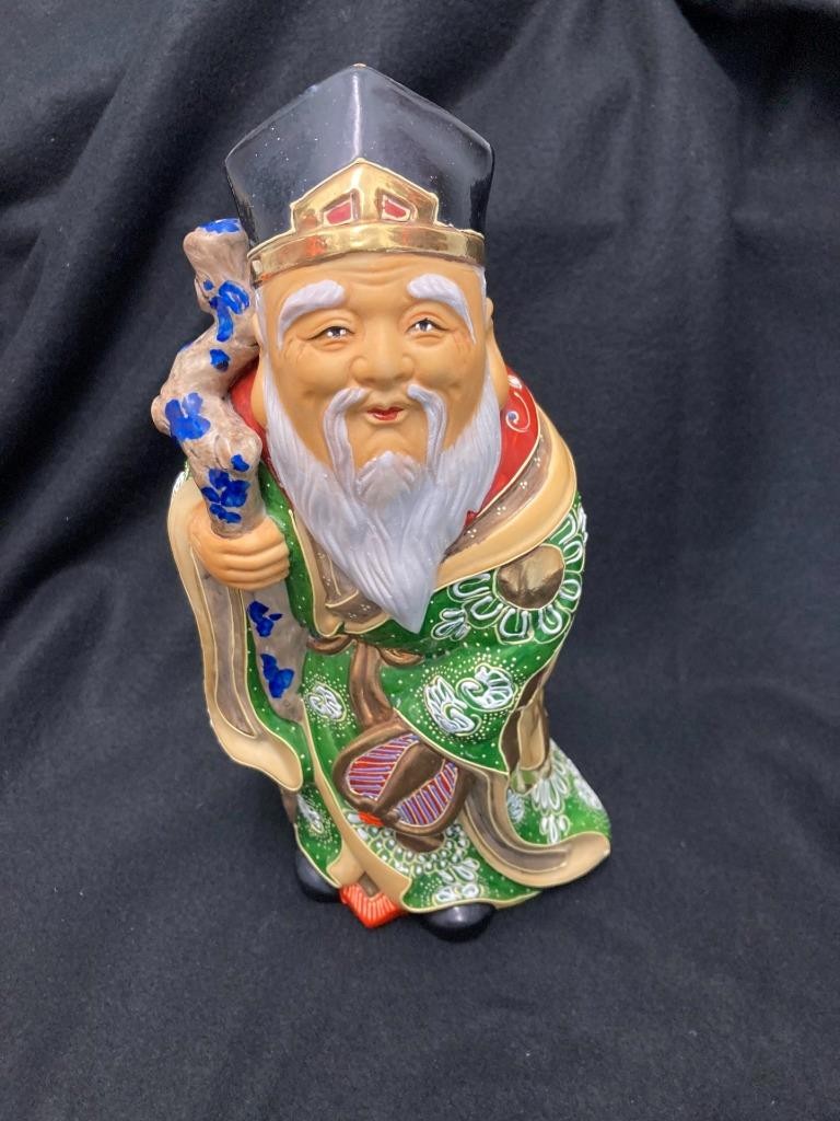 💥💥 Vintage Japanese Kutani JUROJIN GOD OF WISDOM Porcelain Statue💥💥