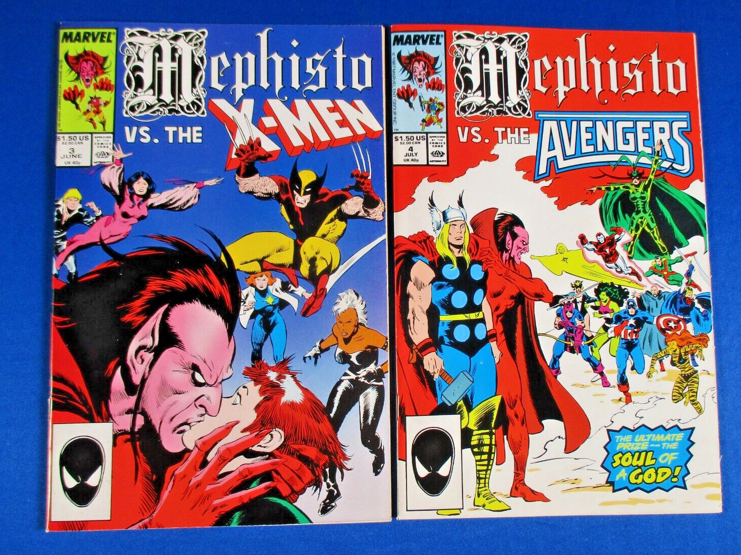 Mephisto vs 3 4 Marvel Comics X-Mem The Avengers 1987 NM High Grade