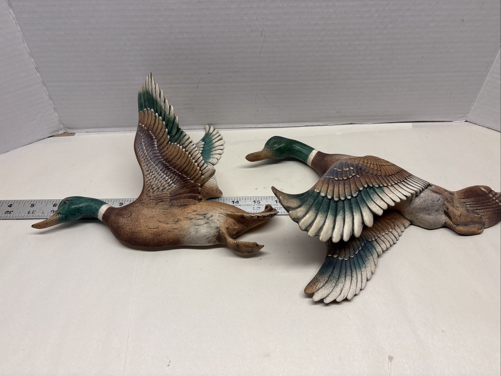 Vtg  Mallard Duck Wall Hangings Ceramic Atlantic Mold Hand Painted