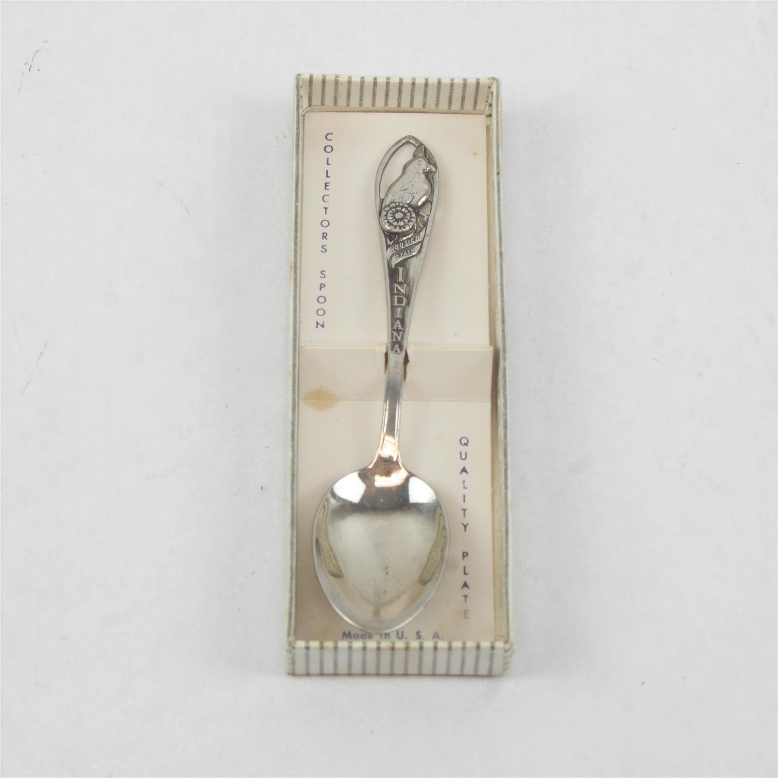 Vintage Indiana Souvenir Spoon Hoosier State Bird Collectible New in Box 4.5in