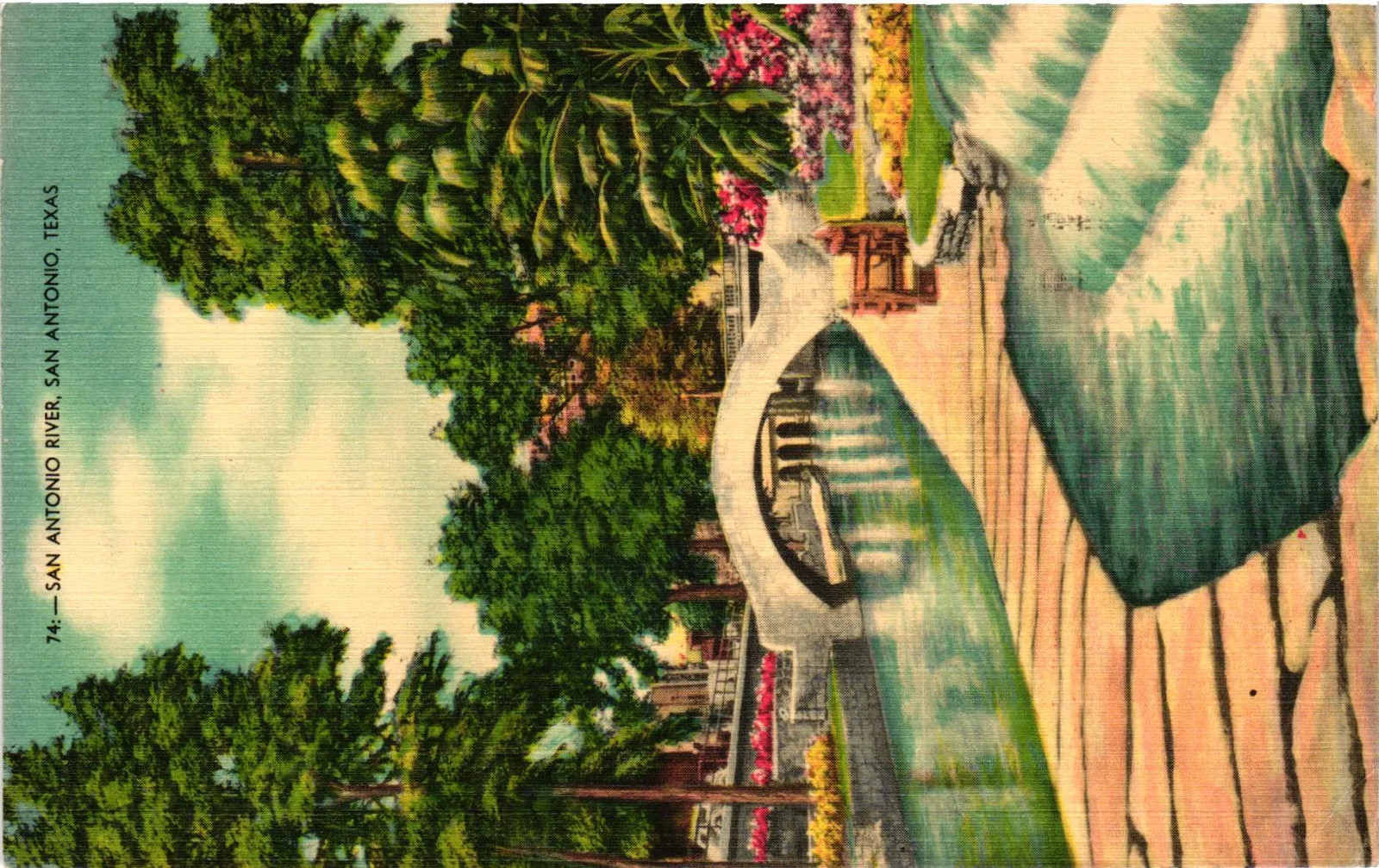 Vintage Postcard- SAN ANTONIO RIVER, SAN ANTONIO, TX.