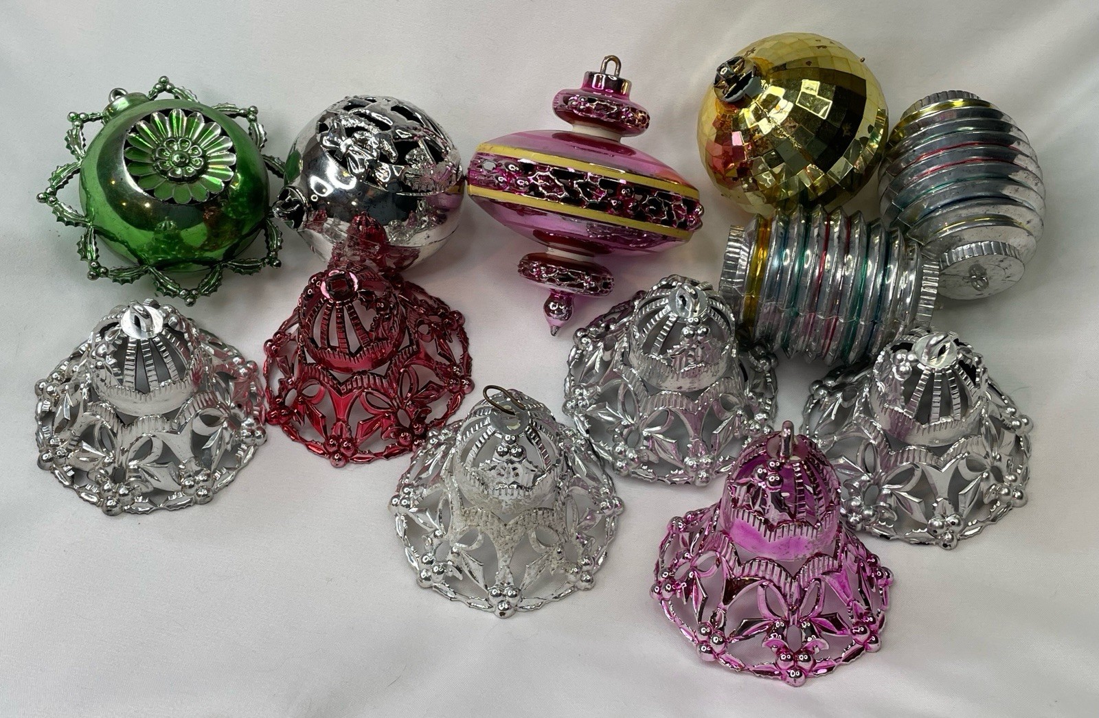 Mixed Lot Of 12 Vintage Bradford Plastic Christmas Ornaments