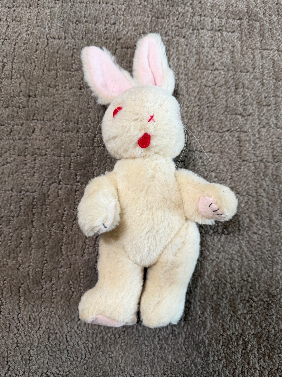 Vintage Midwest Importers of Cannon Falls Jointed Plush Bunny Rabbit Ornament 